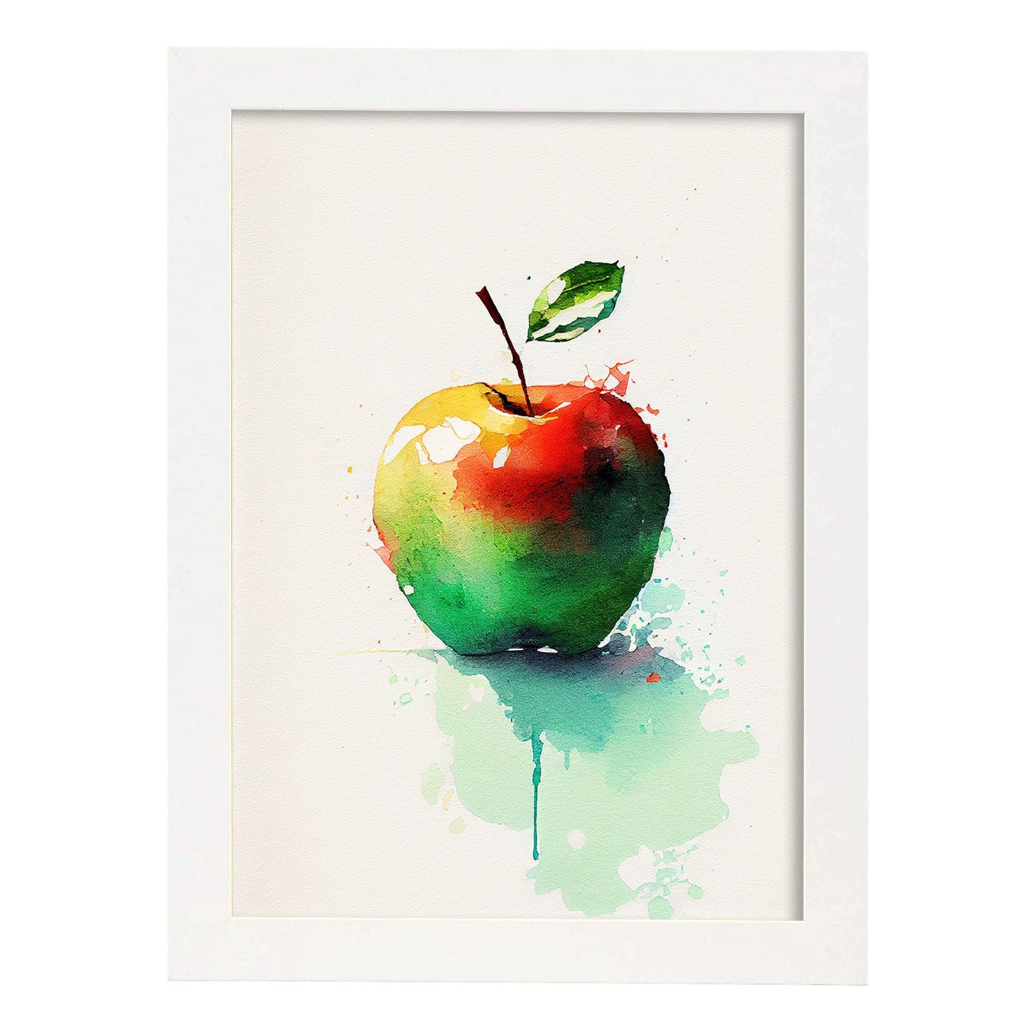 Nacnic minimalist Apple. Aesthetic Wall Art Prints for Bedroom or Living Room Design.-Artwork-Nacnic-A4-Marco Blanco-Nacnic Estudio SL