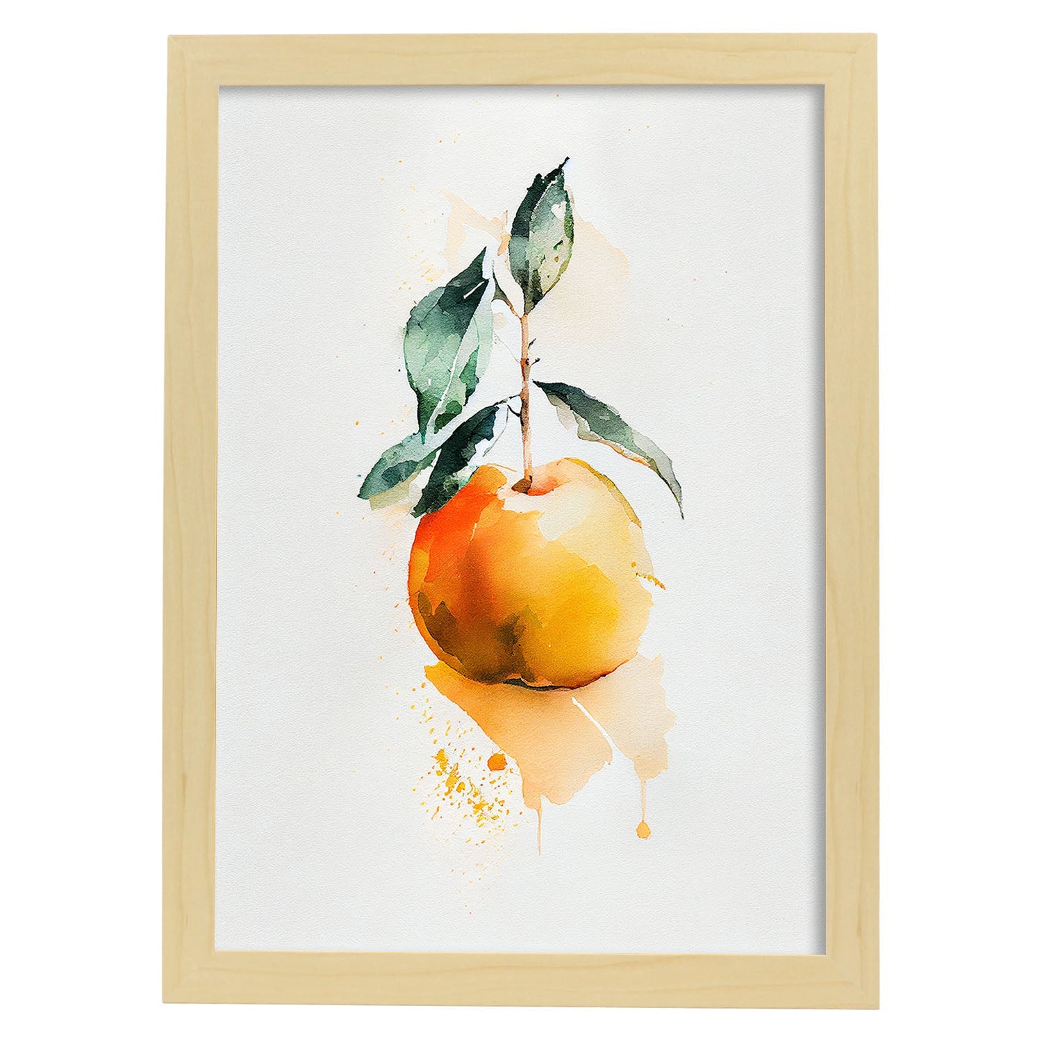 Nacnic minimalist Apricot_1. Aesthetic Wall Art Prints for Bedroom or Living Room Design.-Artwork-Nacnic-A4-Marco Madera Clara-Nacnic Estudio SL