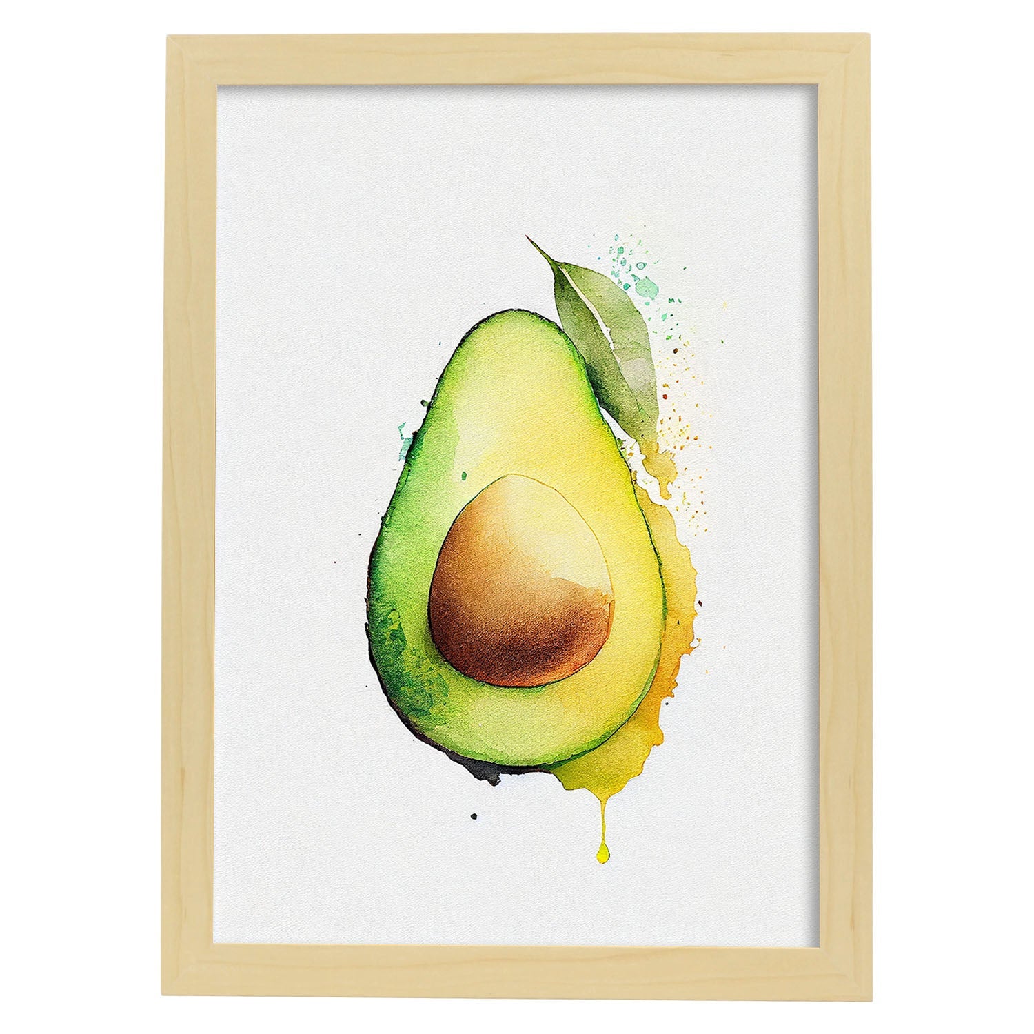 Nacnic minimalist Avocado_2. Aesthetic Wall Art Prints for Bedroom or Living Room Design.-Artwork-Nacnic-A4-Marco Madera Clara-Nacnic Estudio SL