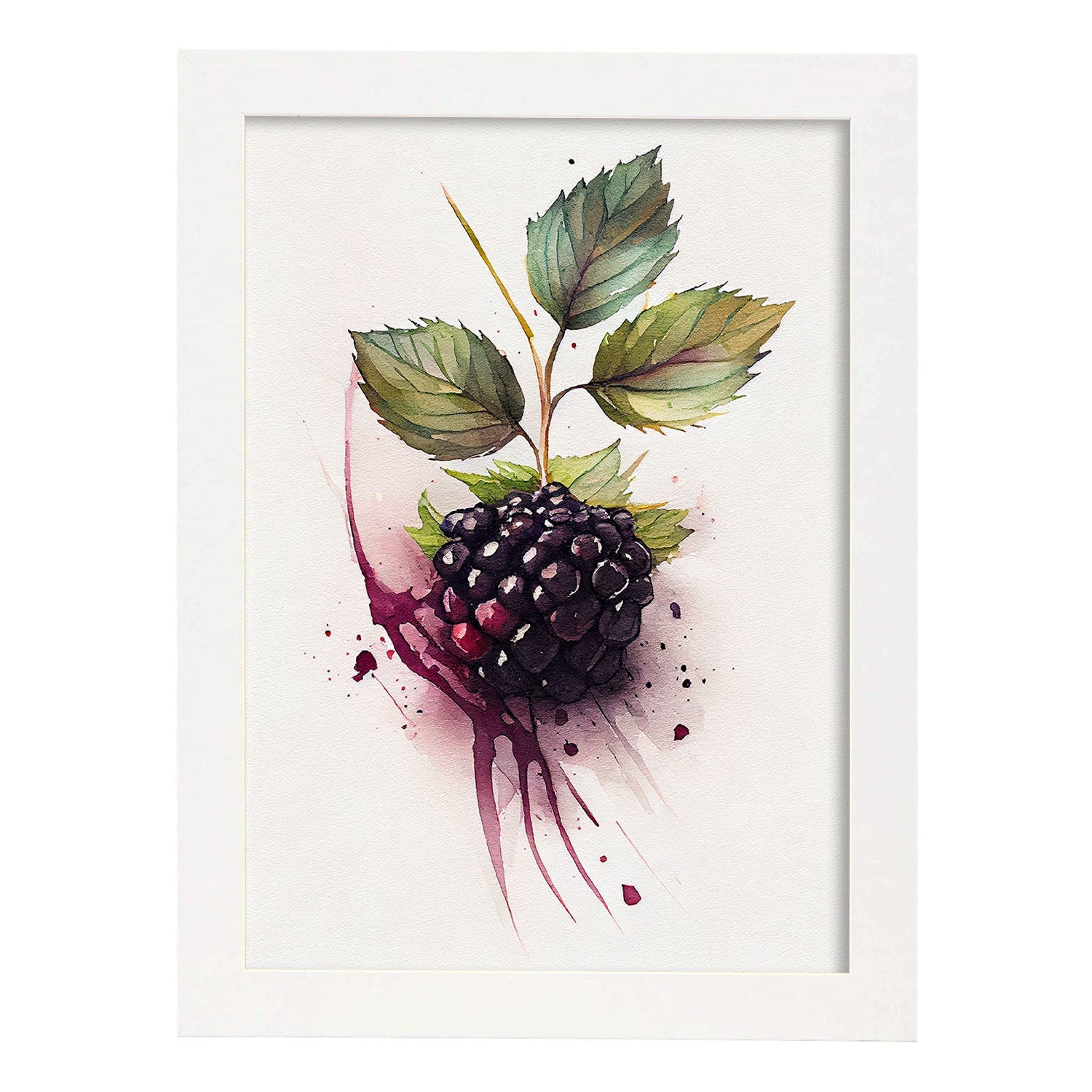 Nacnic minimalist Blackberry. Aesthetic Wall Art Prints for Bedroom or Living Room Design.-Artwork-Nacnic-A4-Marco Blanco-Nacnic Estudio SL