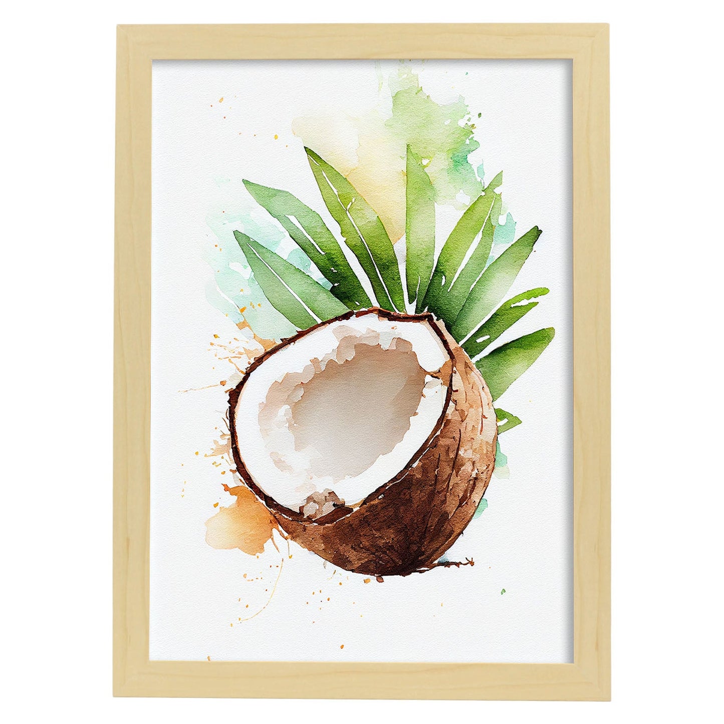 Nacnic minimalist Coconut_2. Aesthetic Wall Art Prints for Bedroom or Living Room Design.-Artwork-Nacnic-A4-Marco Madera Clara-Nacnic Estudio SL
