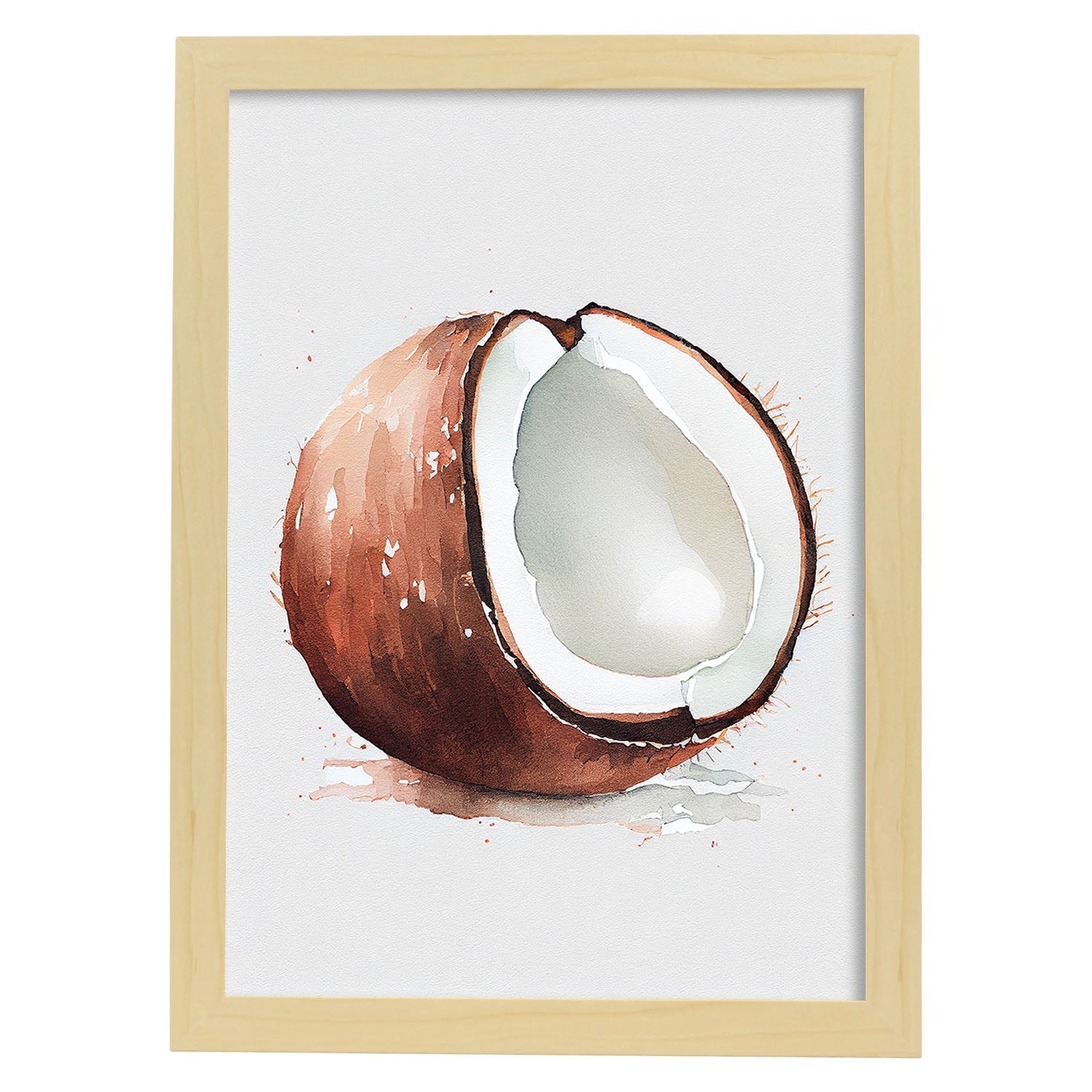 Nacnic minimalist Coconut_3. Aesthetic Wall Art Prints for Bedroom or Living Room Design.-Artwork-Nacnic-A4-Marco Madera Clara-Nacnic Estudio SL