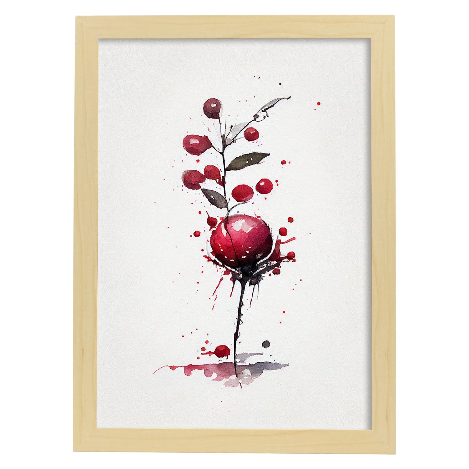 Nacnic minimalist Cranberry. Aesthetic Wall Art Prints for Bedroom or Living Room Design.-Artwork-Nacnic-A4-Marco Madera Clara-Nacnic Estudio SL