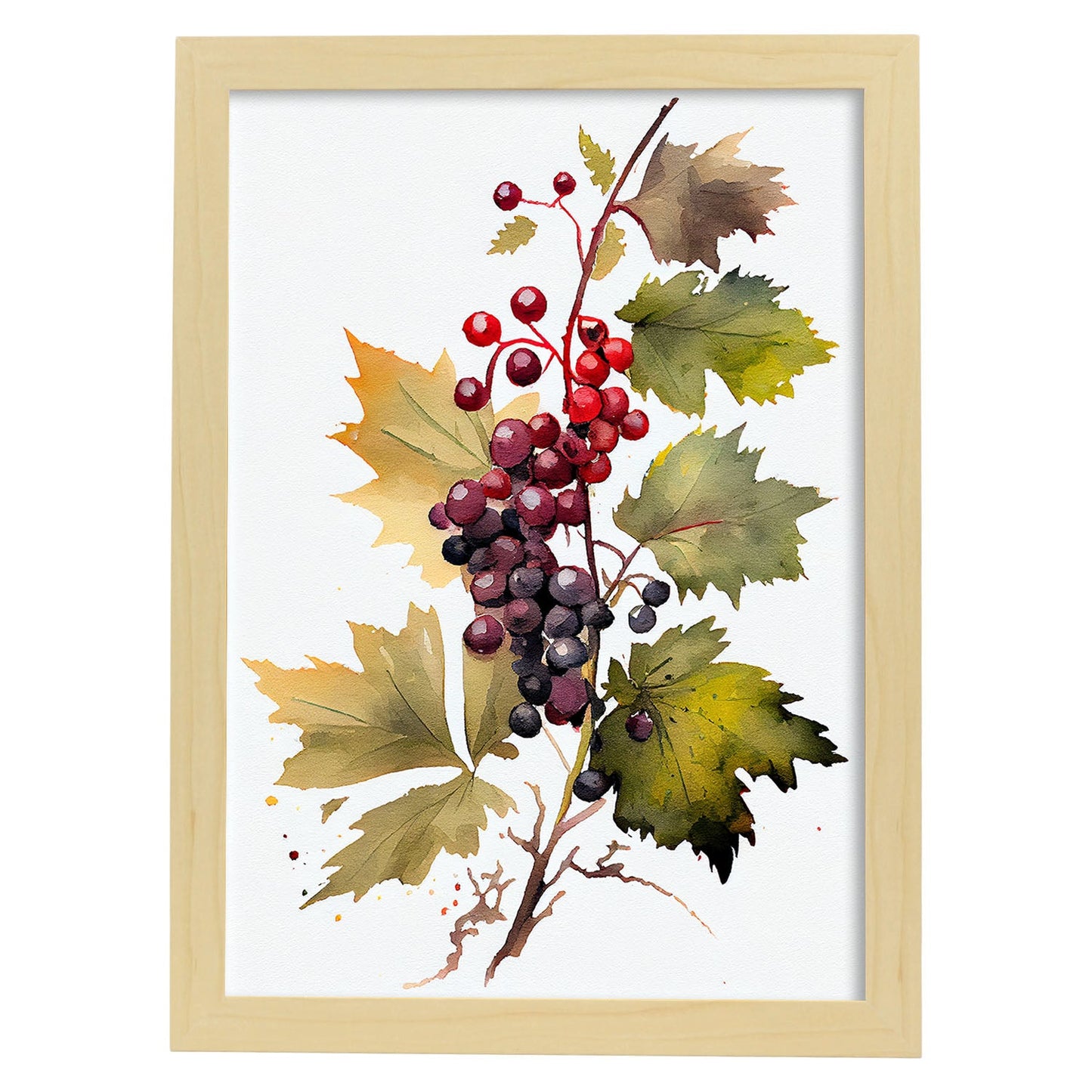 Nacnic minimalist Currant. Aesthetic Wall Art Prints for Bedroom or Living Room Design.-Artwork-Nacnic-A4-Marco Madera Clara-Nacnic Estudio SL