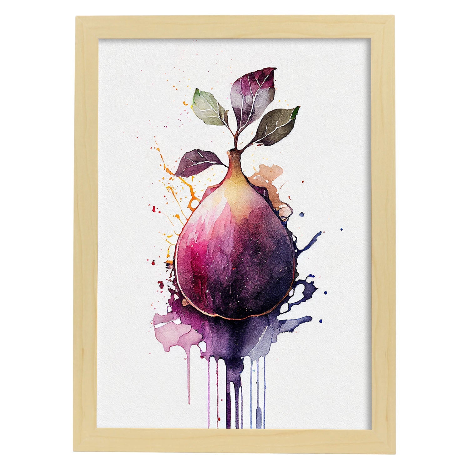 Nacnic minimalist Fig. Aesthetic Wall Art Prints for Bedroom or Living Room Design.-Artwork-Nacnic-A4-Marco Madera Clara-Nacnic Estudio SL