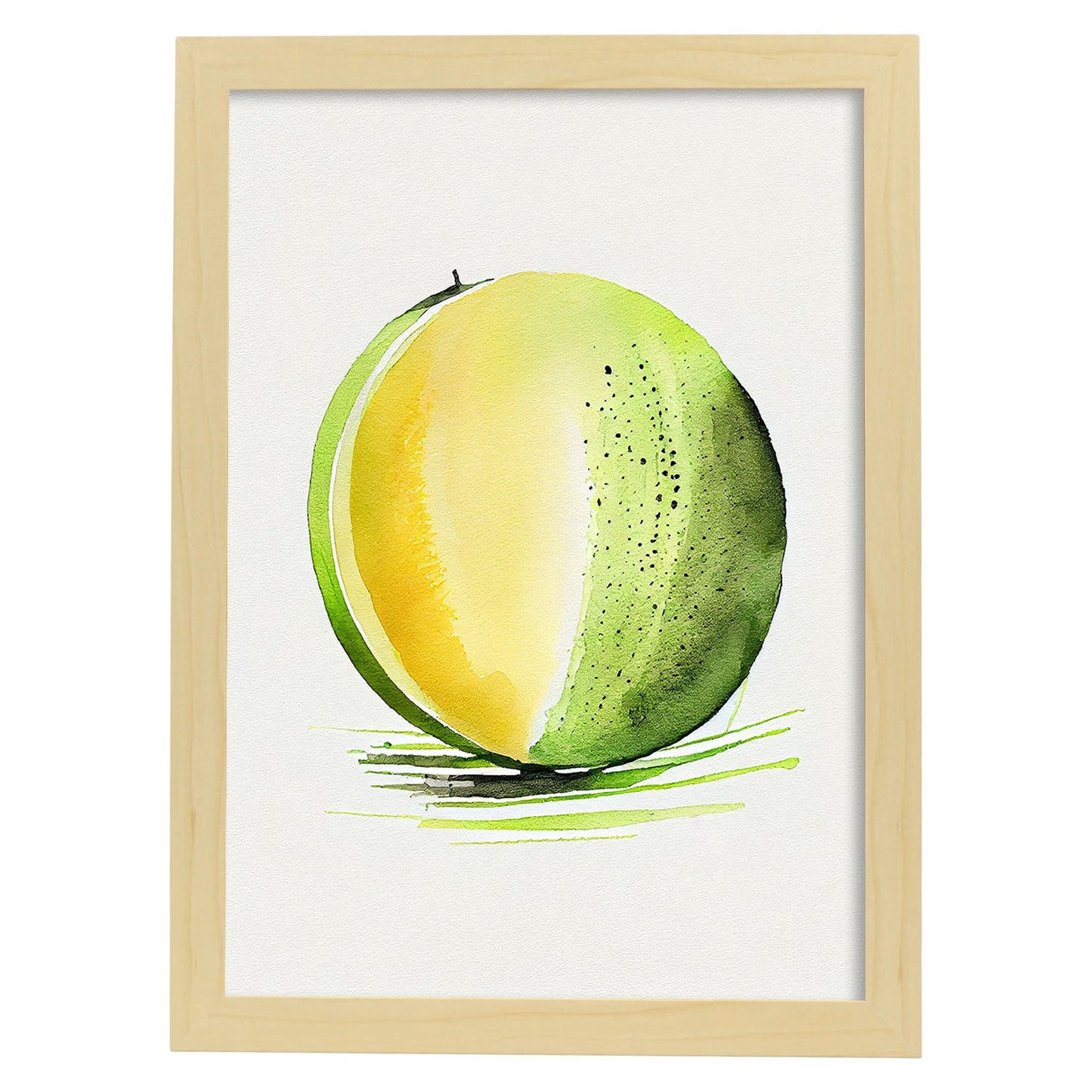 Nacnic minimalist Melon_1. Aesthetic Wall Art Prints for Bedroom or Living Room Design.-Artwork-Nacnic-A4-Marco Madera Clara-Nacnic Estudio SL