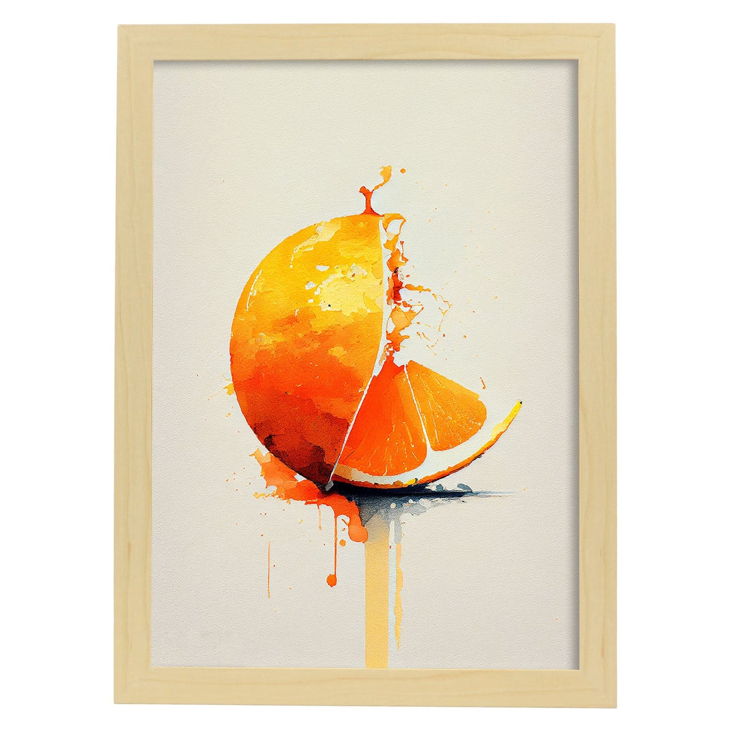 Nacnic minimalist Orange_1. Aesthetic Wall Art Prints for Bedroom or Living Room Design.-Artwork-Nacnic-A4-Marco Madera Clara-Nacnic Estudio SL