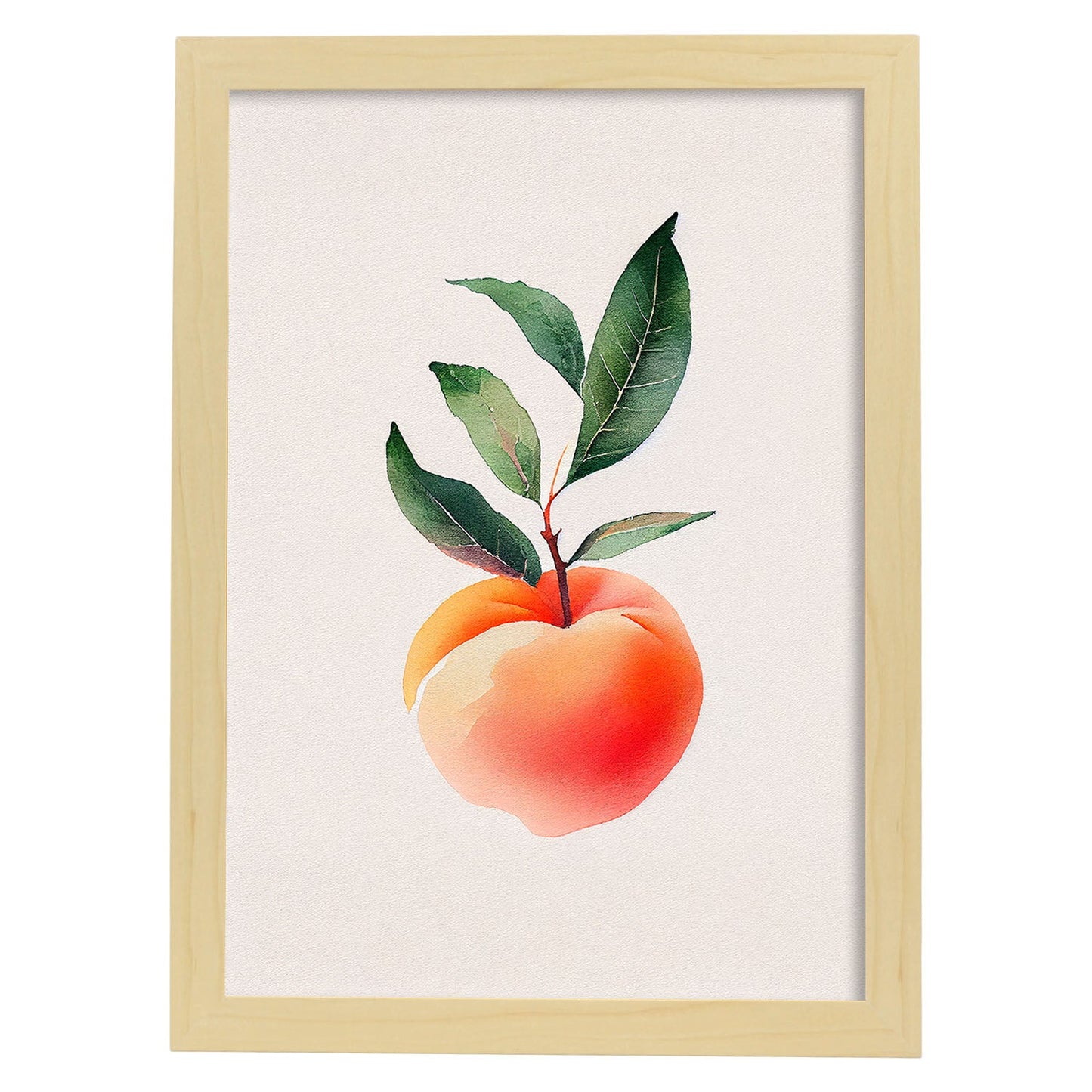 Nacnic minimalist Peach_1. Aesthetic Wall Art Prints for Bedroom or Living Room Design.-Artwork-Nacnic-A4-Marco Madera Clara-Nacnic Estudio SL