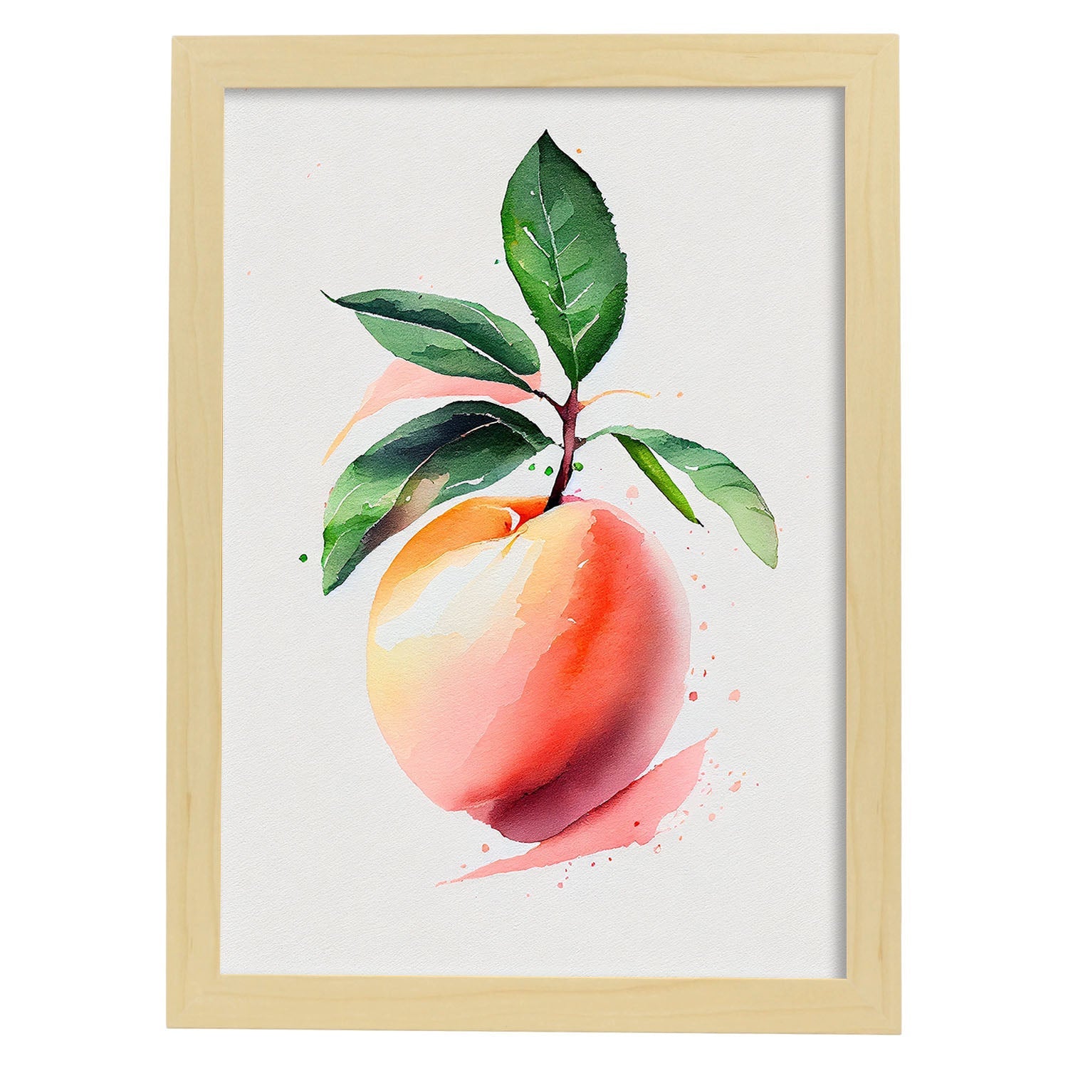 Nacnic minimalist Peach_2. Aesthetic Wall Art Prints for Bedroom or Living Room Design.-Artwork-Nacnic-A4-Marco Madera Clara-Nacnic Estudio SL