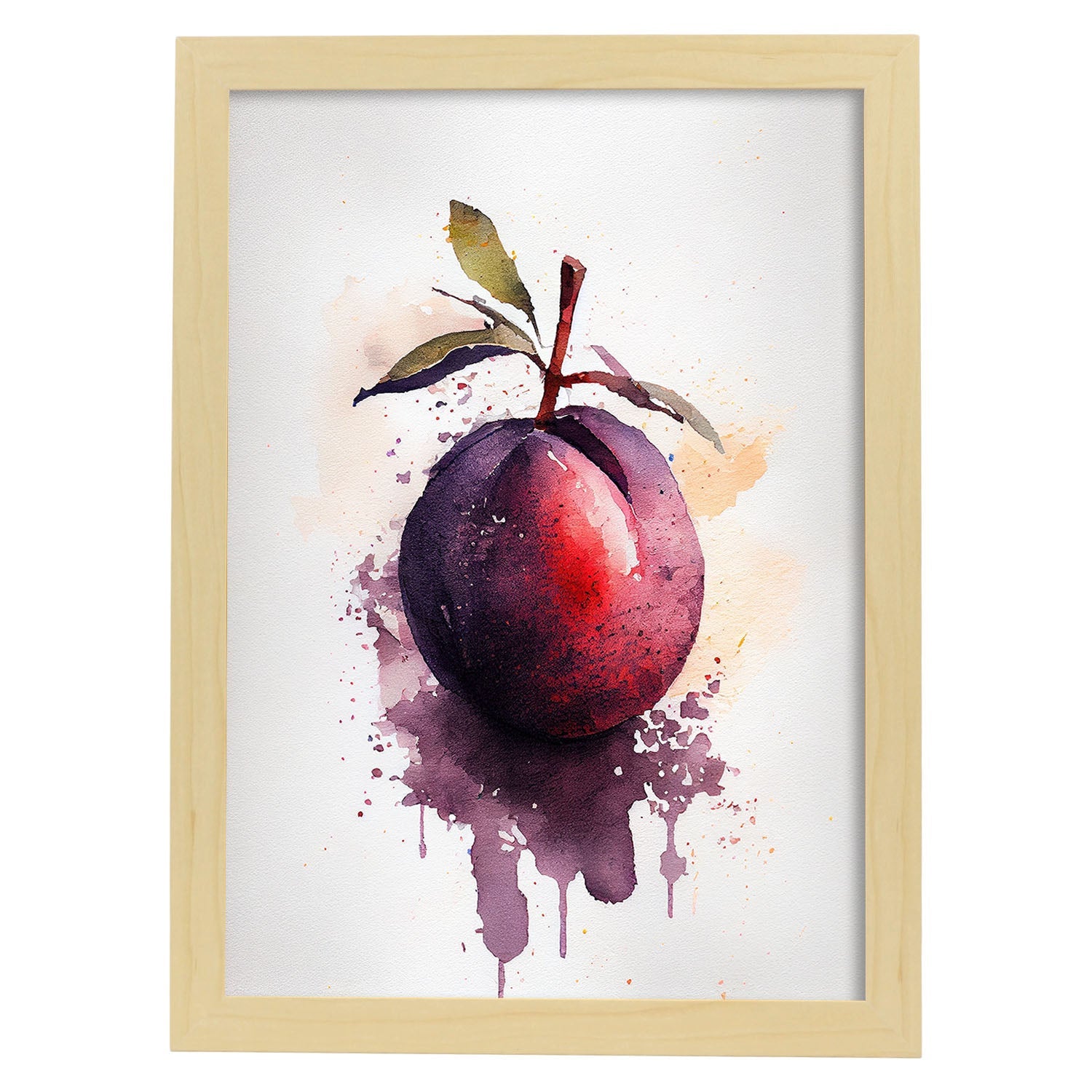 Nacnic minimalist Plumcot_1. Aesthetic Wall Art Prints for Bedroom or Living Room Design.-Artwork-Nacnic-A4-Marco Madera Clara-Nacnic Estudio SL