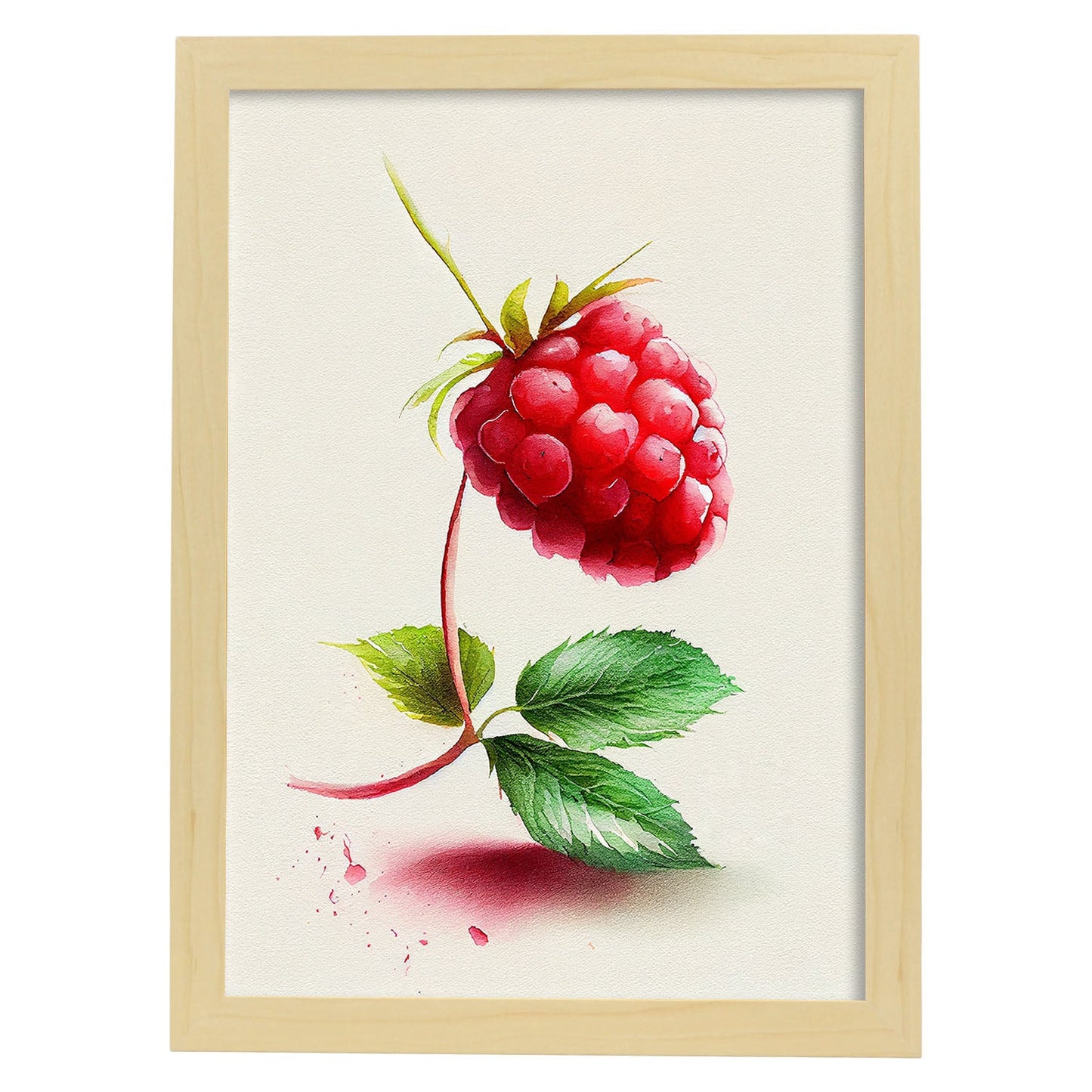 Nacnic minimalist Rasberry_2. Aesthetic Wall Art Prints for Bedroom or Living Room Design.-Artwork-Nacnic-A4-Marco Madera Clara-Nacnic Estudio SL
