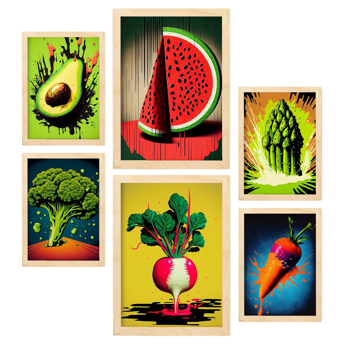 Nacnic Laminas de Vegetales Pop Art Set_1