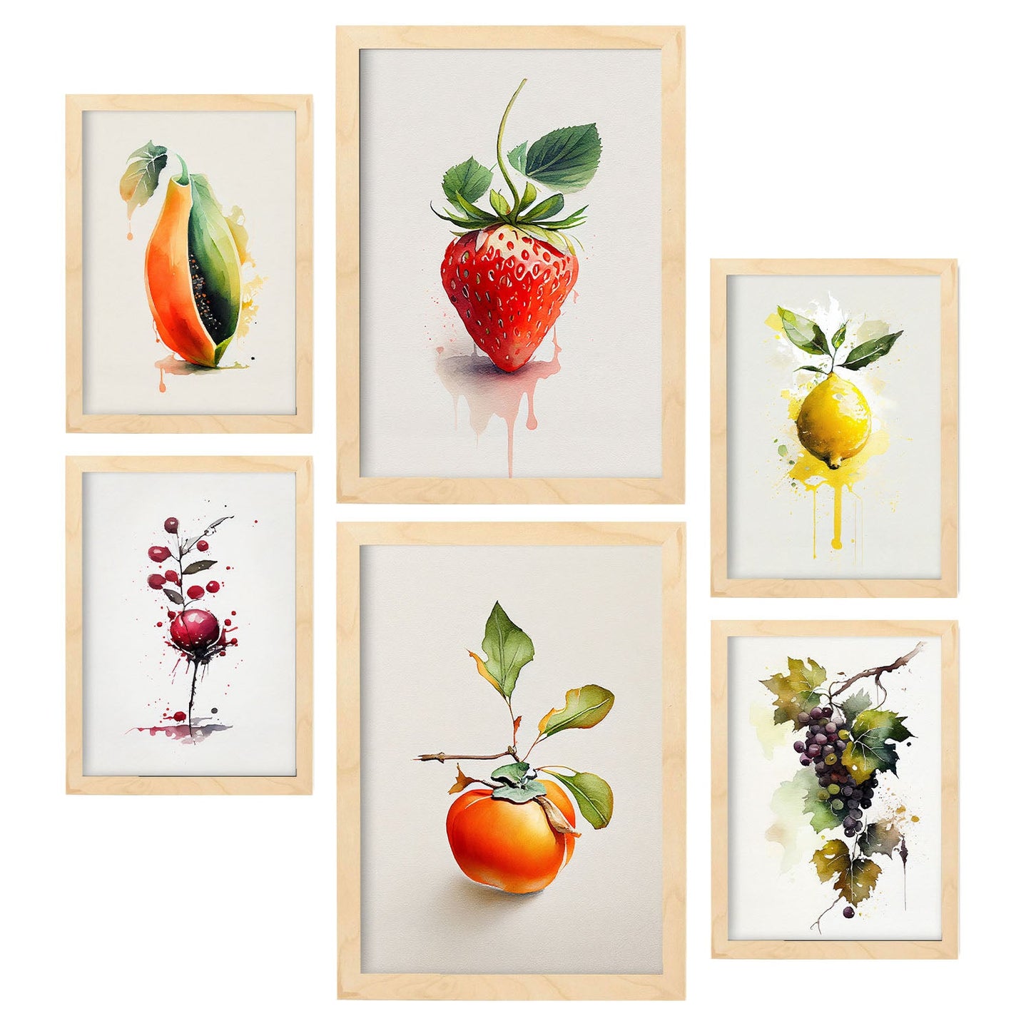 Nacnic Láminas de Frutas Acuarela Set_04