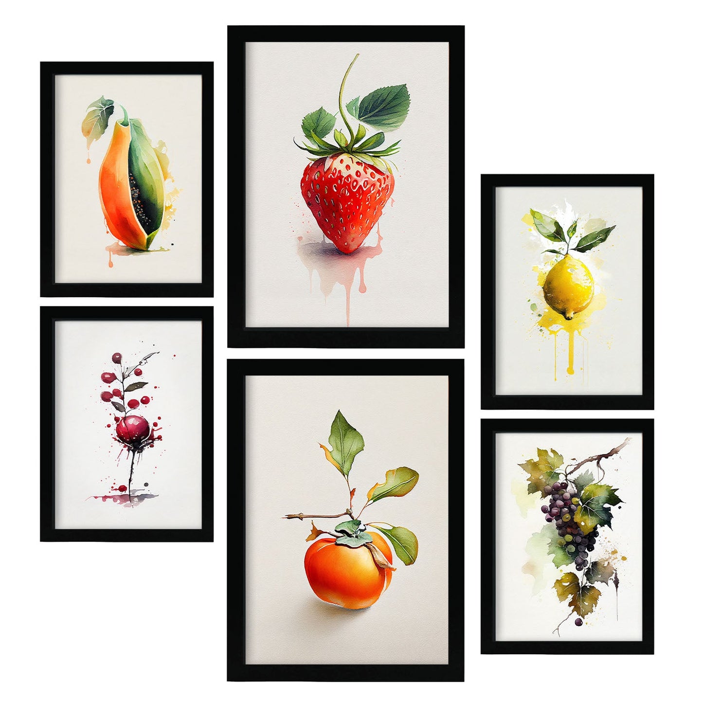 Nacnic Láminas de Frutas Acuarela Set_04