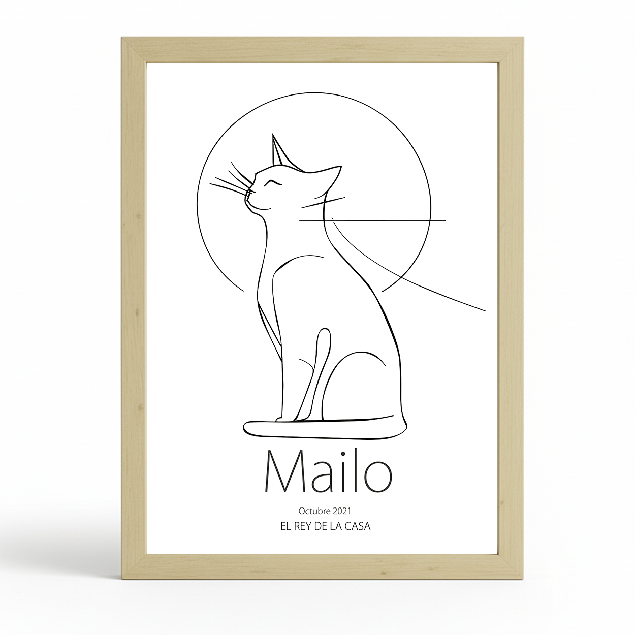 Lámina Personalizada Gato Regalo De Diseño Para Momentos Unicos. Ideal Para Eventos. Cumpleaños, Aniversarios, Nacimientos