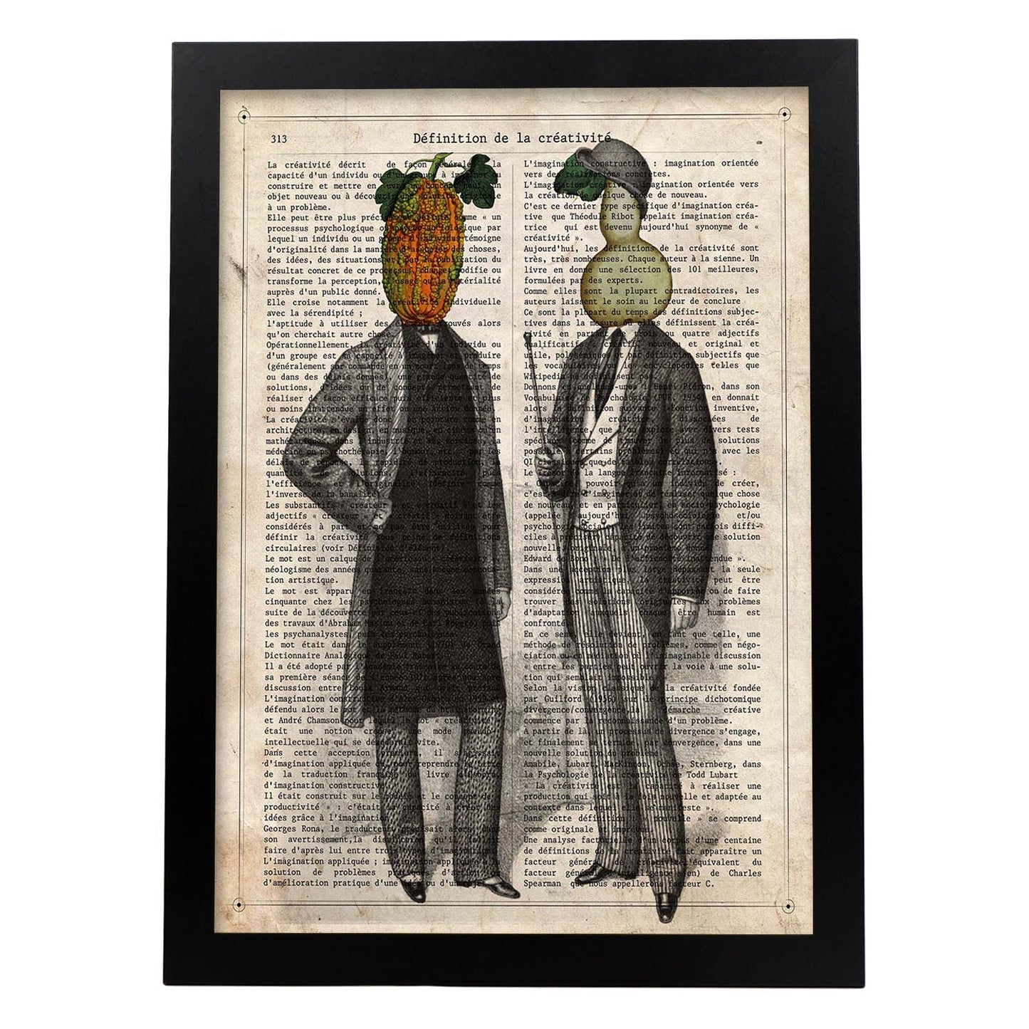 Poster de Calabazas. Láminas de frutas y verduras con definiciones. Ilustraciones de alimentacion vegetariana.-Artwork-Nacnic-A4-Marco Negro-Nacnic Estudio SL