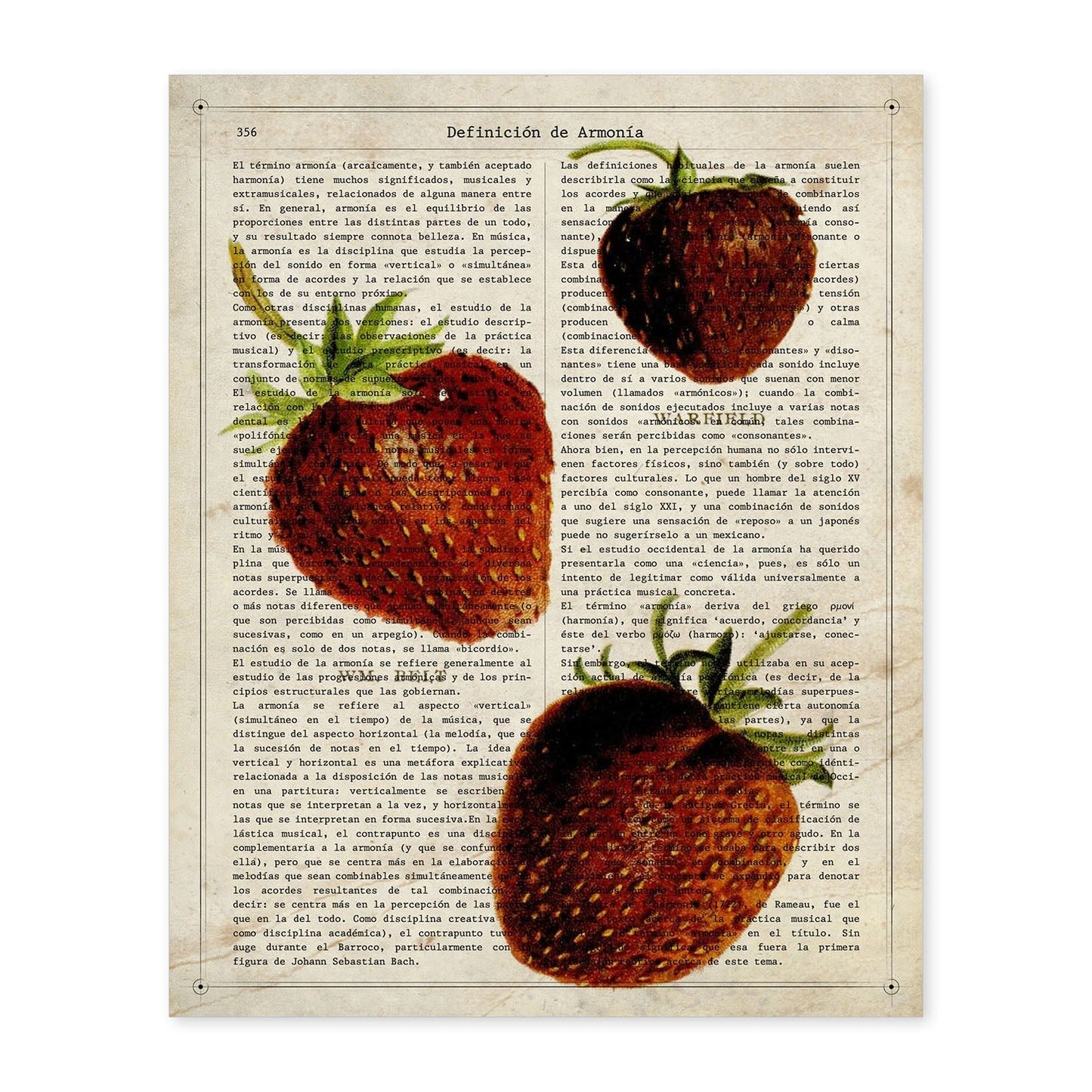 Poster de Fresones. Láminas de frutas y verduras con definiciones. Ilustraciones de alimentacion vegetariana.-Artwork-Nacnic-A4-Sin marco-Nacnic Estudio SL