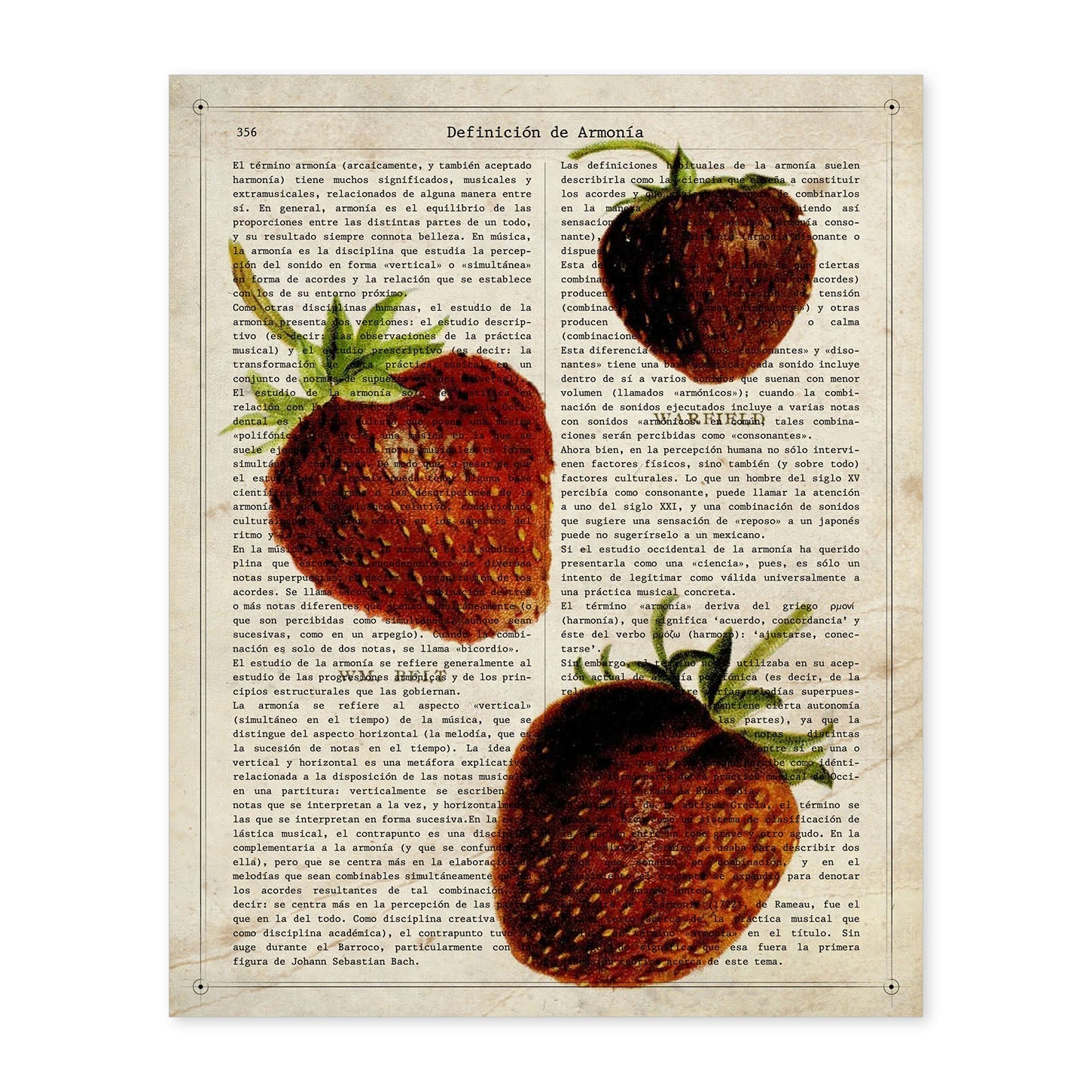 Poster de Fresones. Láminas de frutas y verduras con definiciones. Ilustraciones de alimentacion vegetariana.-Artwork-Nacnic-A4-Sin marco-Nacnic Estudio SL