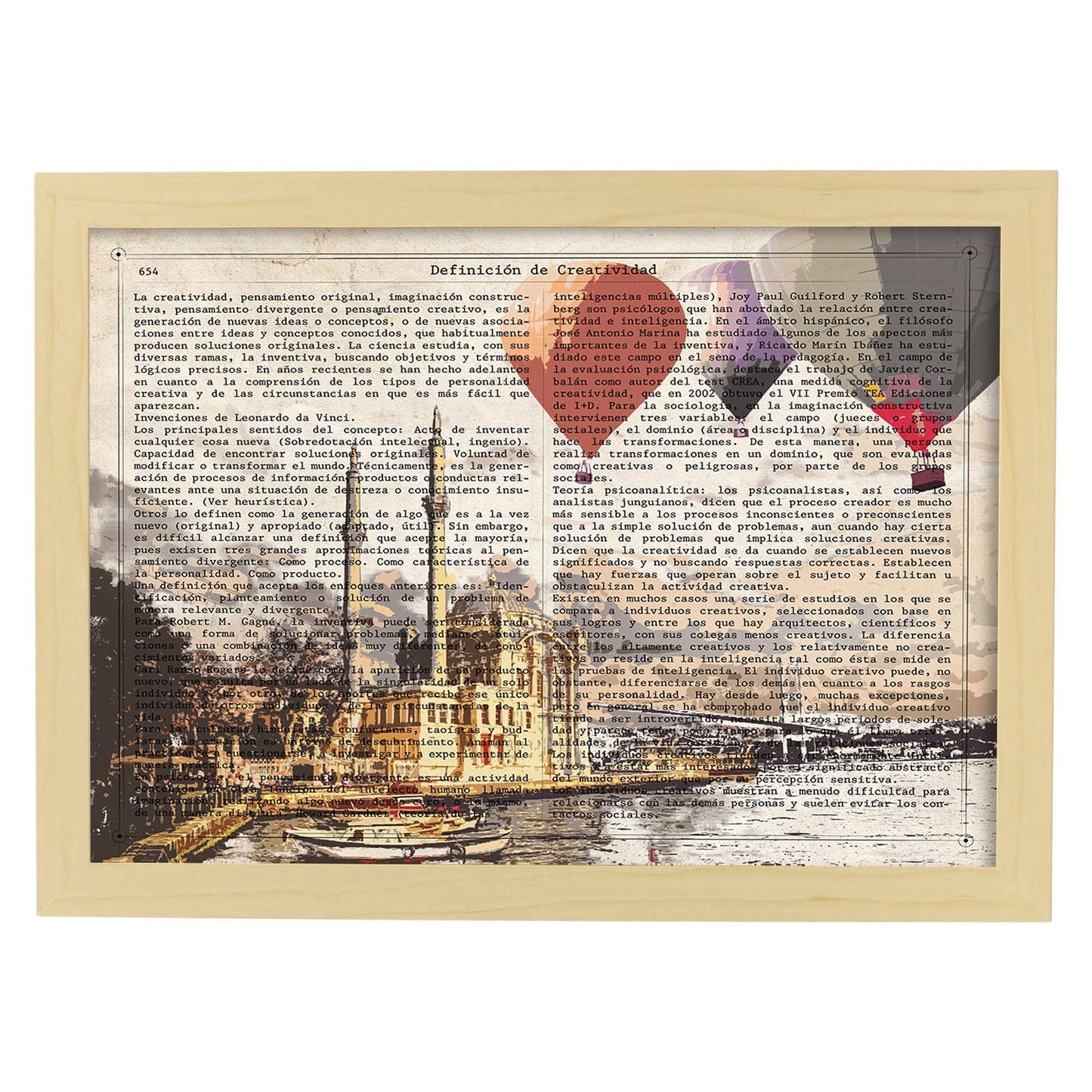 Poster de Estambul. Láminas e ilustraciones de ciudades del mundo y monumentos famosos.-Artwork-Nacnic-A4-Marco Madera clara-Nacnic Estudio SL
