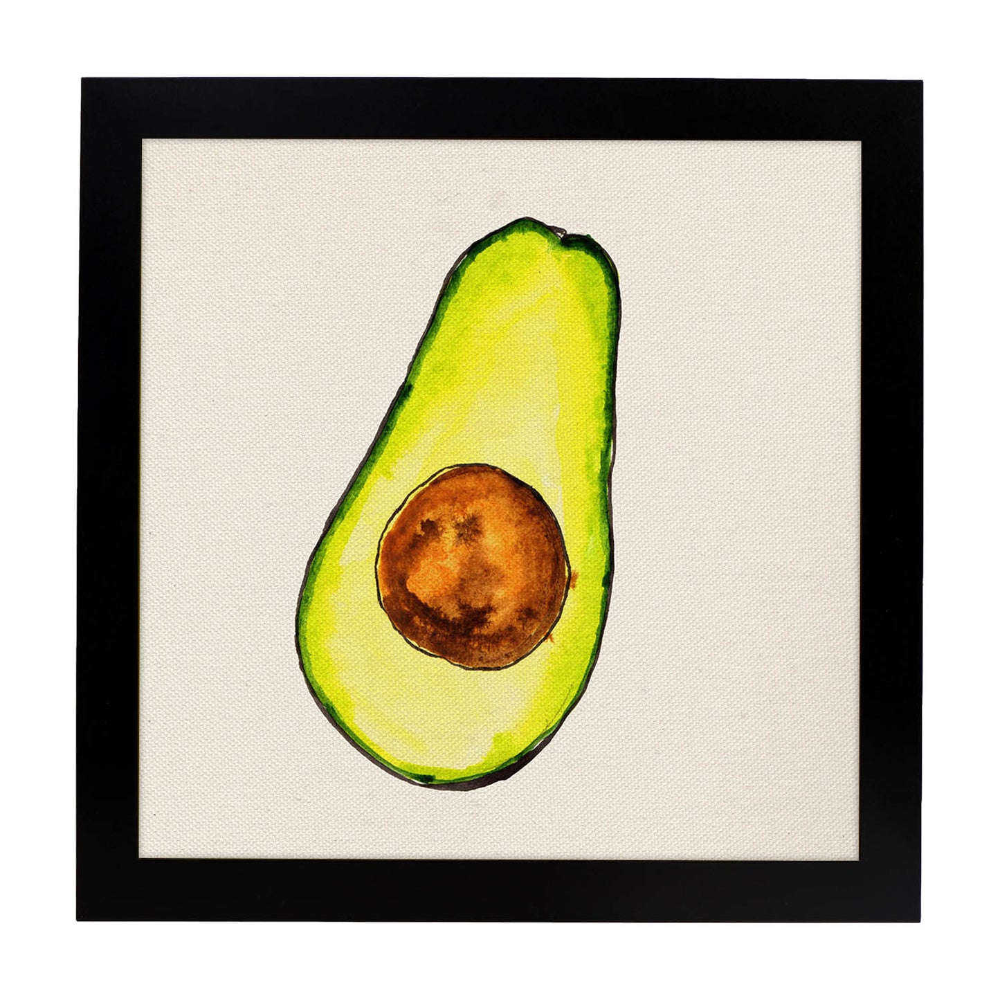 Poster cuadrado de Aguacate. Lámina de frutas y verduras de forma cuadrada, ilustrada con dibujos a color.-Artwork-Nacnic-25x25 cm-Marco Negro-Nacnic Estudio SL