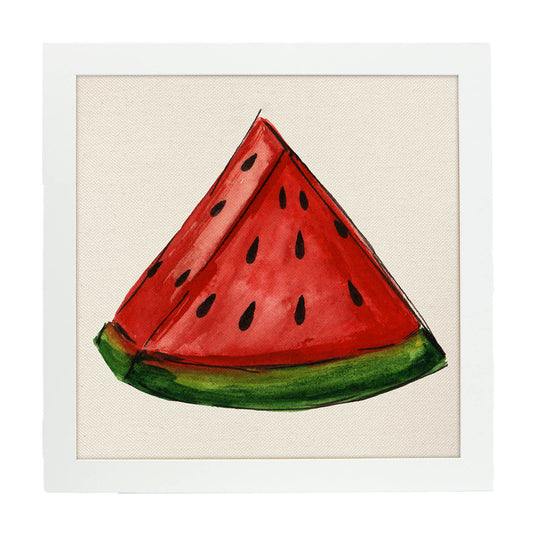 Poster cuadrado de Pepitas divertidas. Lámina de frutas y verduras de forma cuadrada, ilustrada con dibujos a color.-Artwork-Nacnic-20x20 cm-Marco Blanco-Nacnic Estudio SL