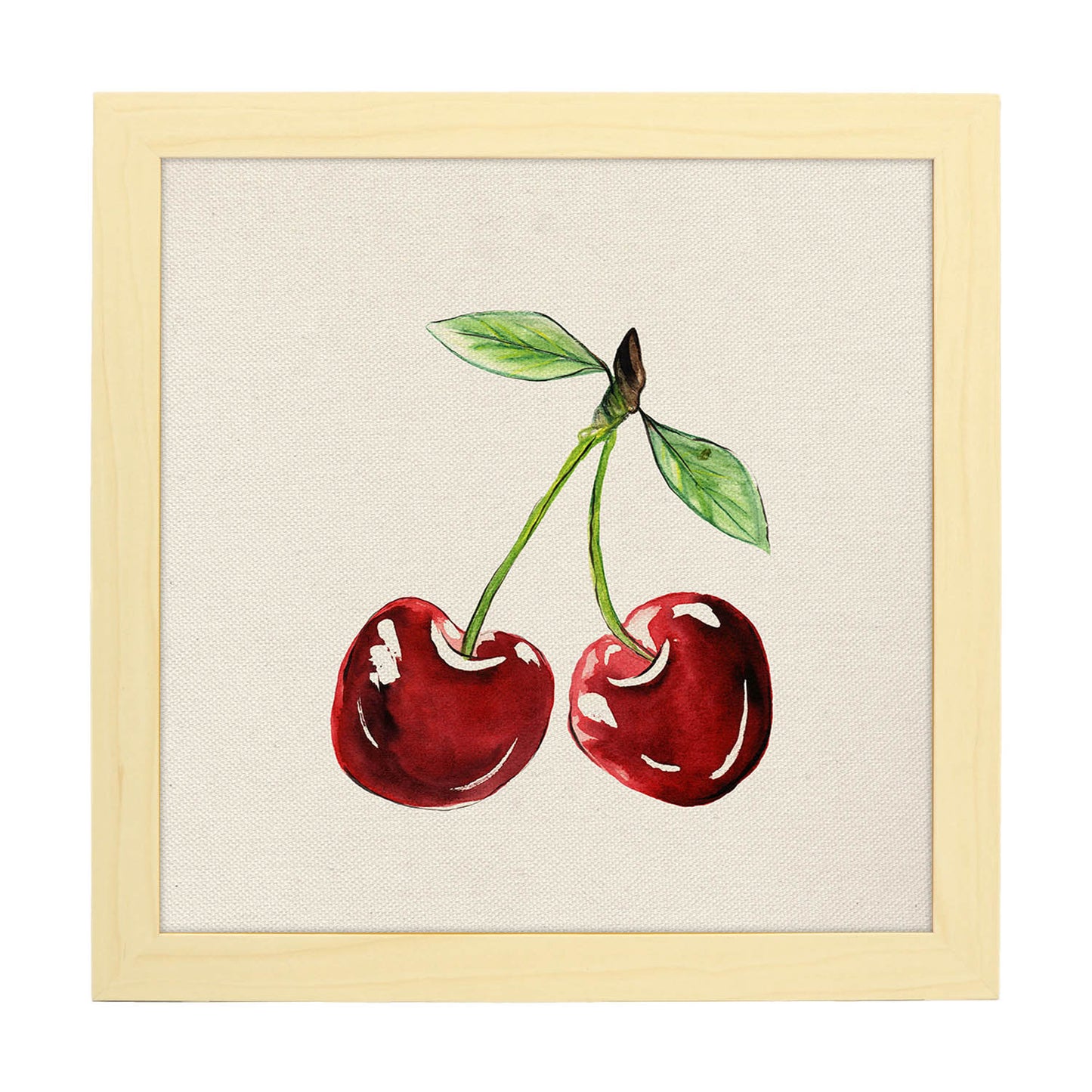 Poster cuadrado de Sabor de amor. Lámina de frutas y verduras de forma cuadrada, ilustrada con dibujos a color.-Artwork-Nacnic-20x20 cm-Marco Madera clara-Nacnic Estudio SL