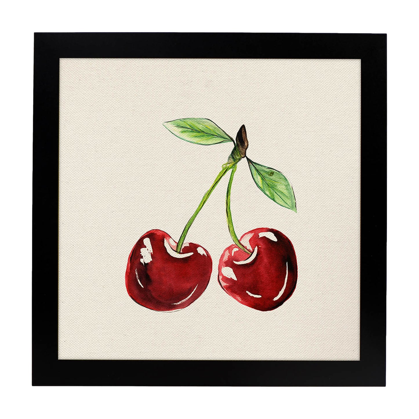 Poster cuadrado de Sabor de amor. Lámina de frutas y verduras de forma cuadrada, ilustrada con dibujos a color.-Artwork-Nacnic-25x25 cm-Marco Negro-Nacnic Estudio SL