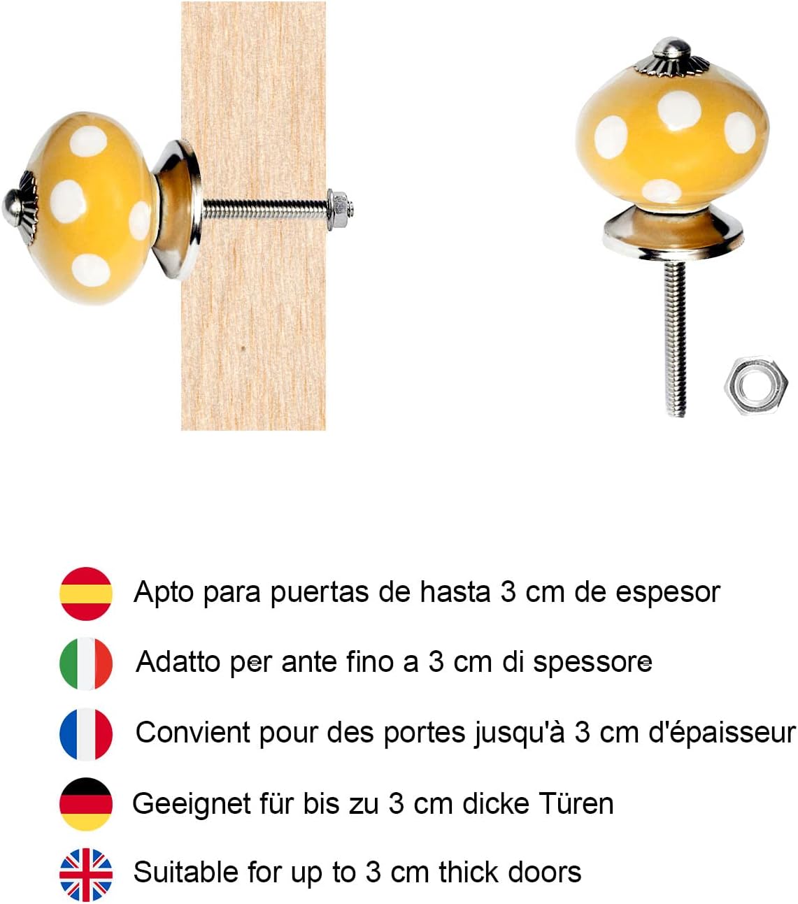 Nacnic Conjunto de 10 asas de cerámica con diseños florales pintado a mano. Tiradores de mano para armarios, cajones y cómodos. Asas clásicas de 40 mm de diámetro.