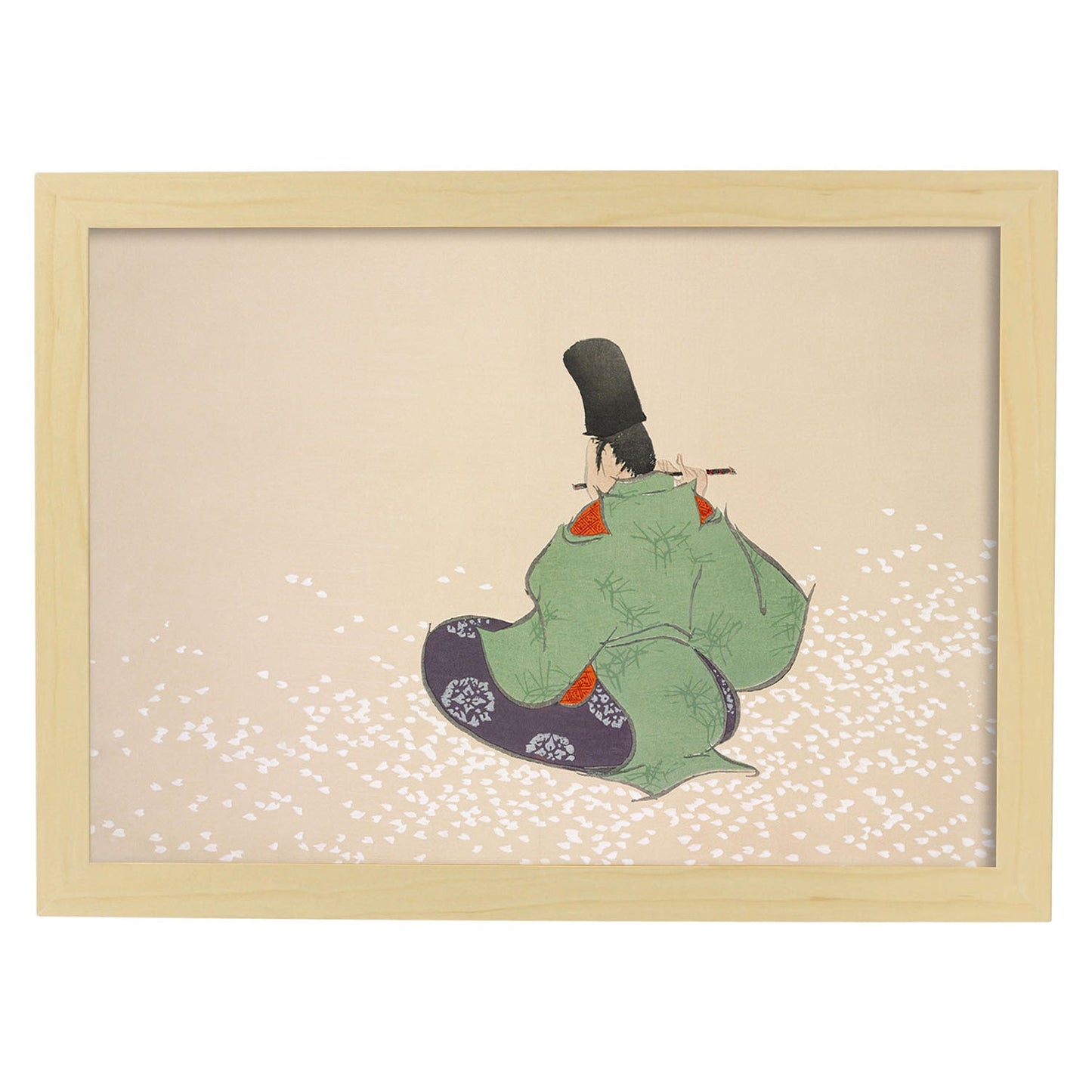 Lámina Rinpa 10. Pósters con llamativas ilustraciones Rinpa del artista japonés Kamisaka Sekka.-Artwork-Nacnic-A3-Marco Madera clara-Nacnic Estudio SL