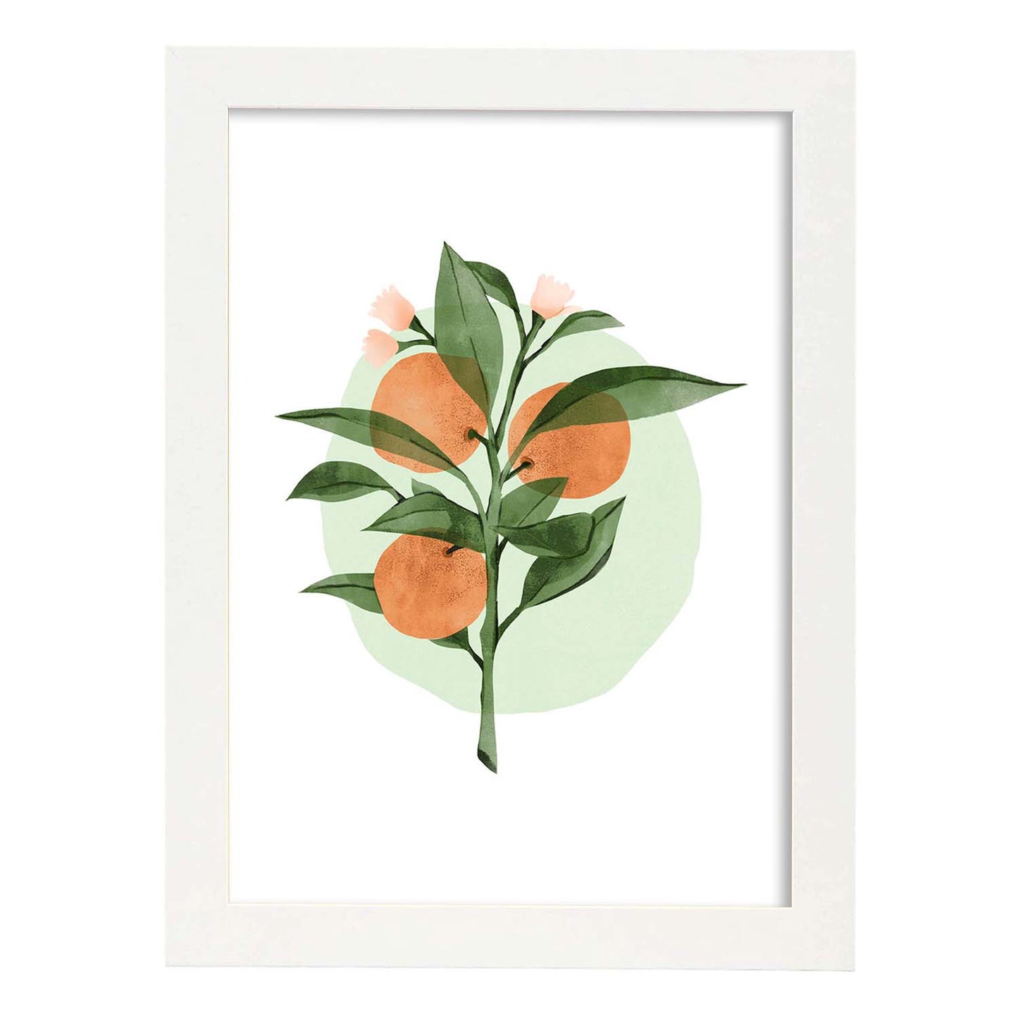 Lámina Botánica acuarela 7. Pósters con ilustraciones de plantas y flores en estilo acuarela.-Artwork-Nacnic-A4-Marco Blanco-Nacnic Estudio SL