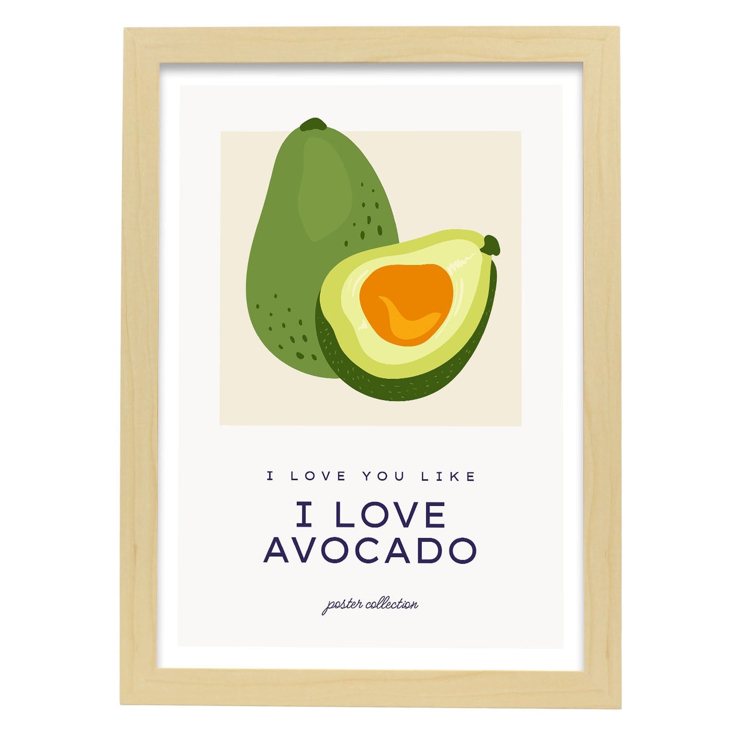 I Love Avocado-Artwork-Nacnic-A3-Marco Madera clara-Nacnic Estudio SL