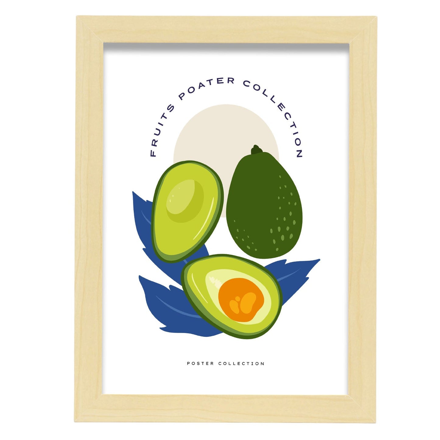 Avocado Typo-Artwork-Nacnic-A4-Marco Madera clara-Nacnic Estudio SL