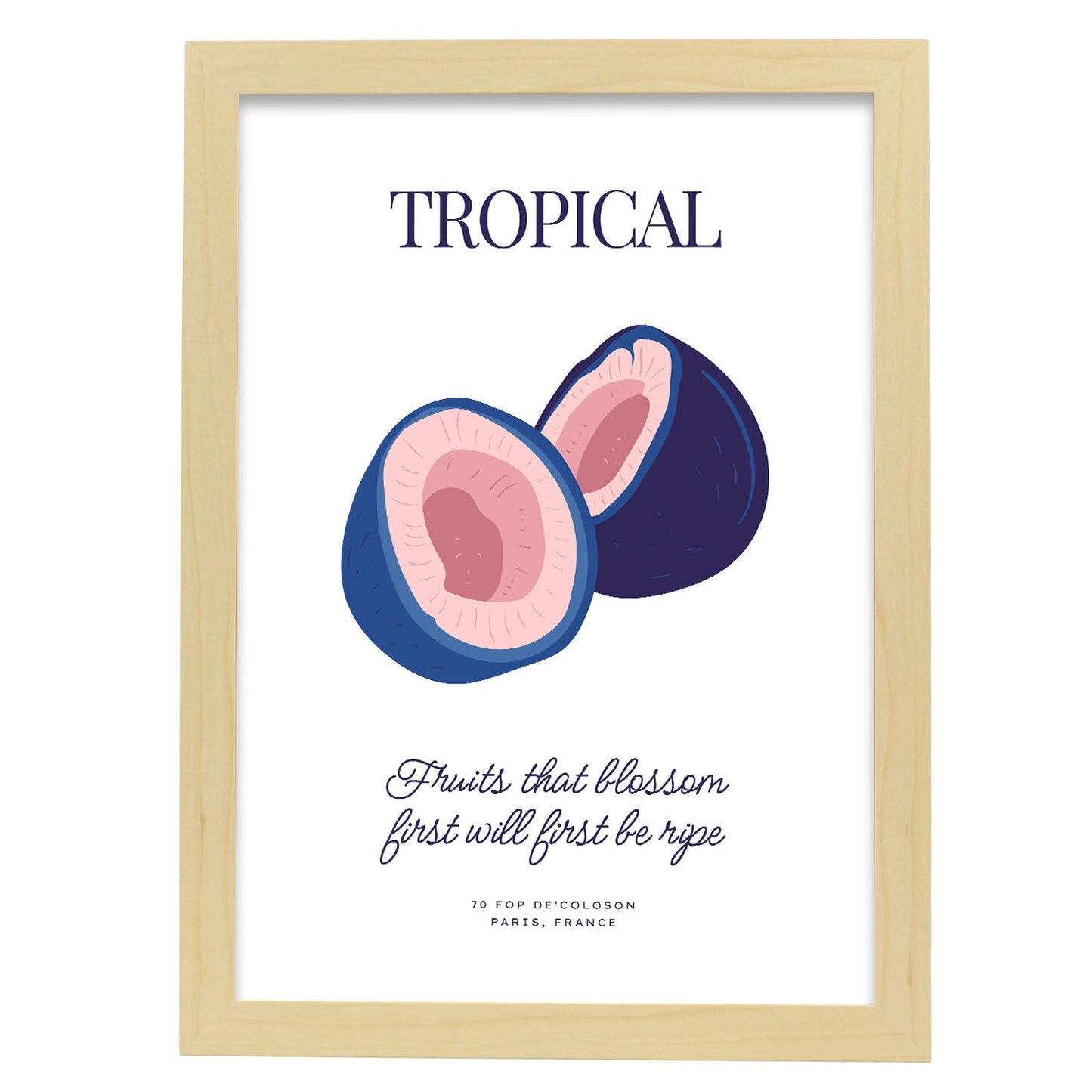Coconut Quote-Artwork-Nacnic-A3-Marco Madera clara-Nacnic Estudio SL