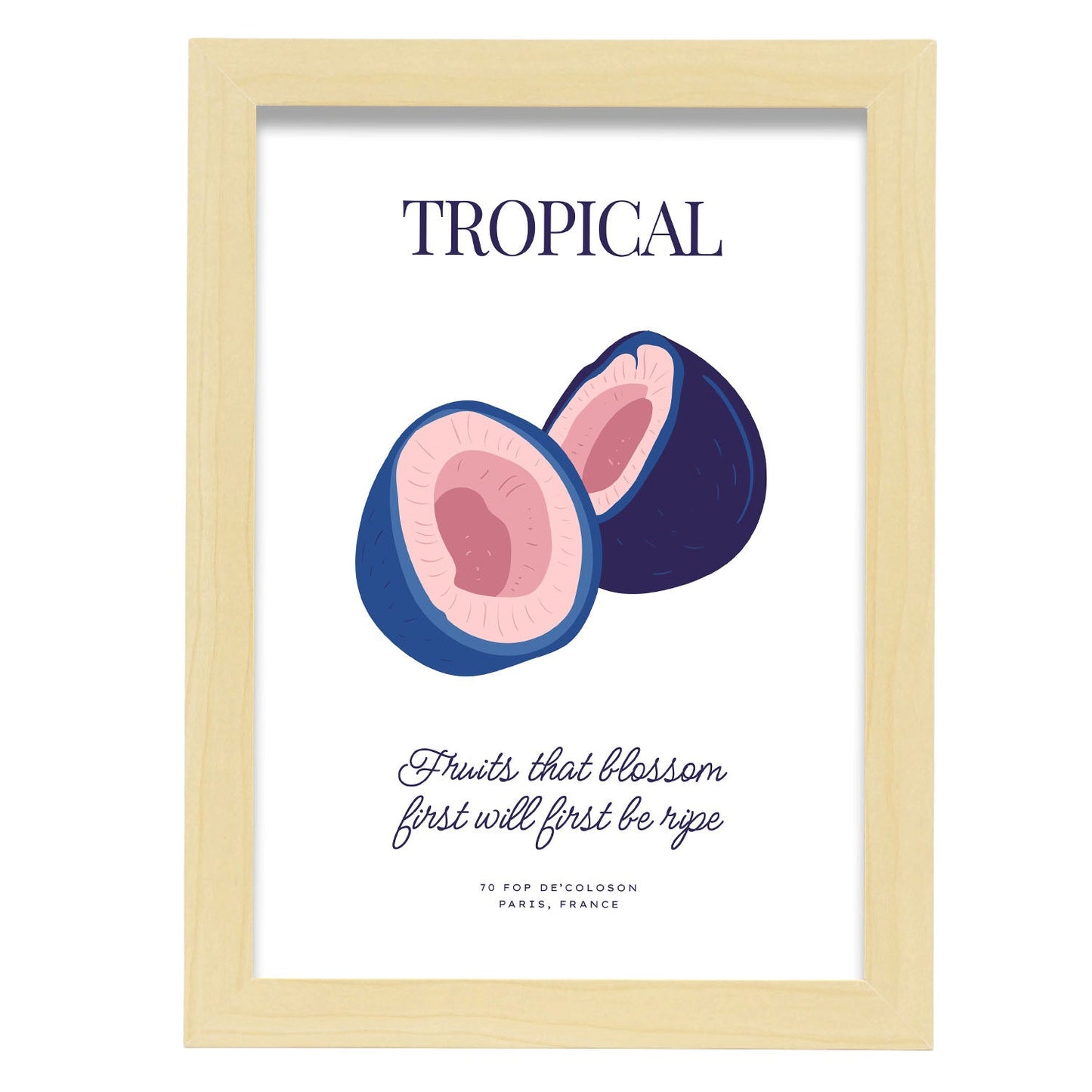 Coconut Quote-Artwork-Nacnic-A4-Marco Madera clara-Nacnic Estudio SL