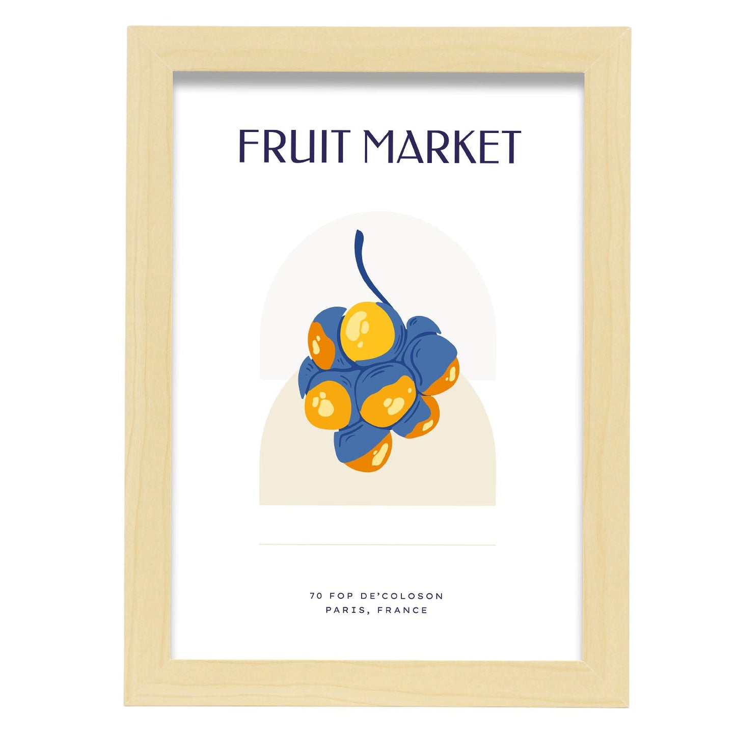 Palm Fruit-Artwork-Nacnic-A4-Marco Madera clara-Nacnic Estudio SL