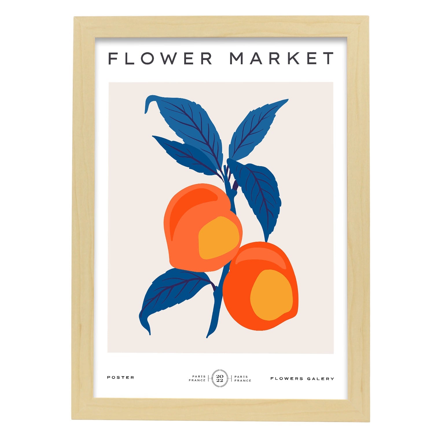 Peaches-Artwork-Nacnic-A3-Marco Madera clara-Nacnic Estudio SL