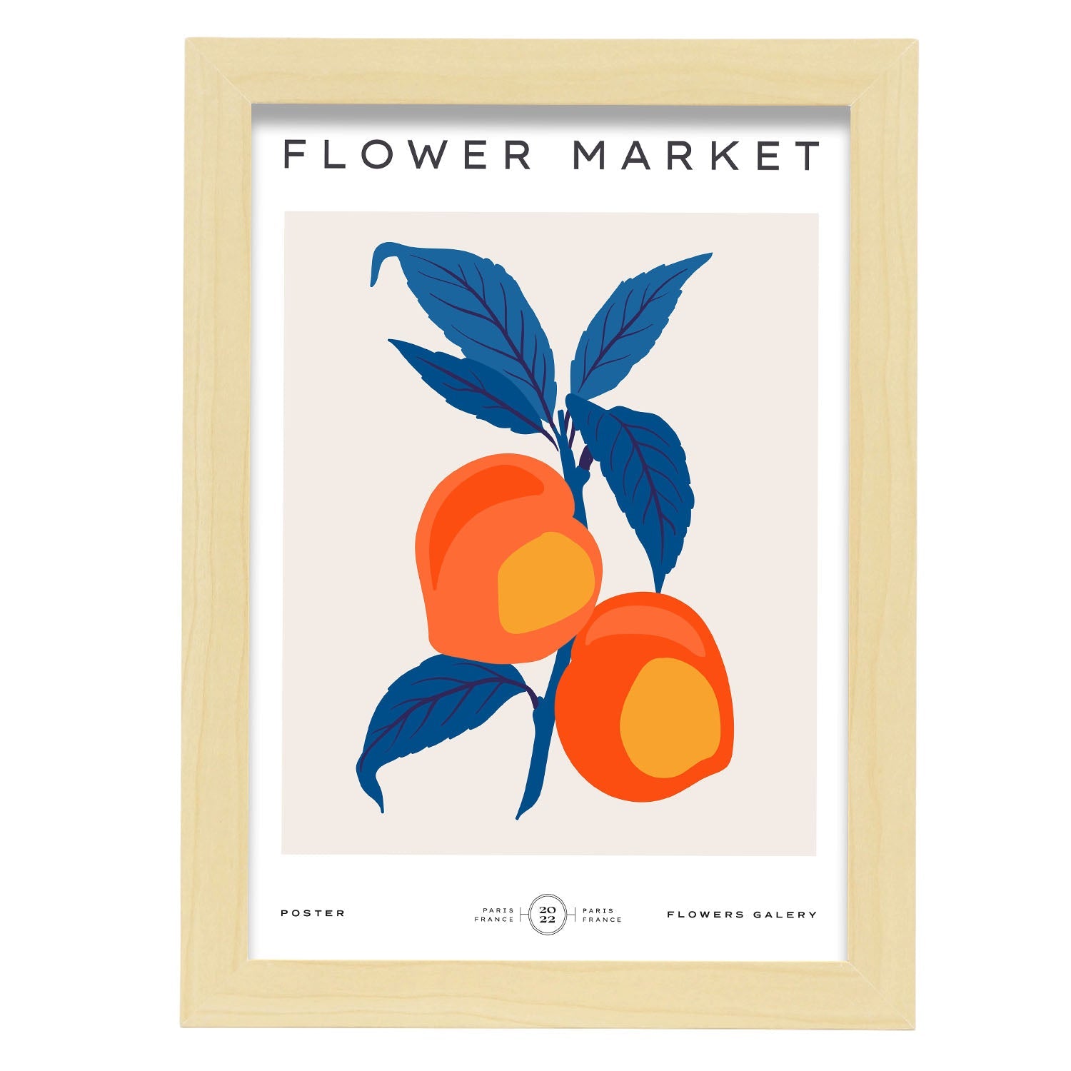 Peaches-Artwork-Nacnic-A4-Marco Madera clara-Nacnic Estudio SL