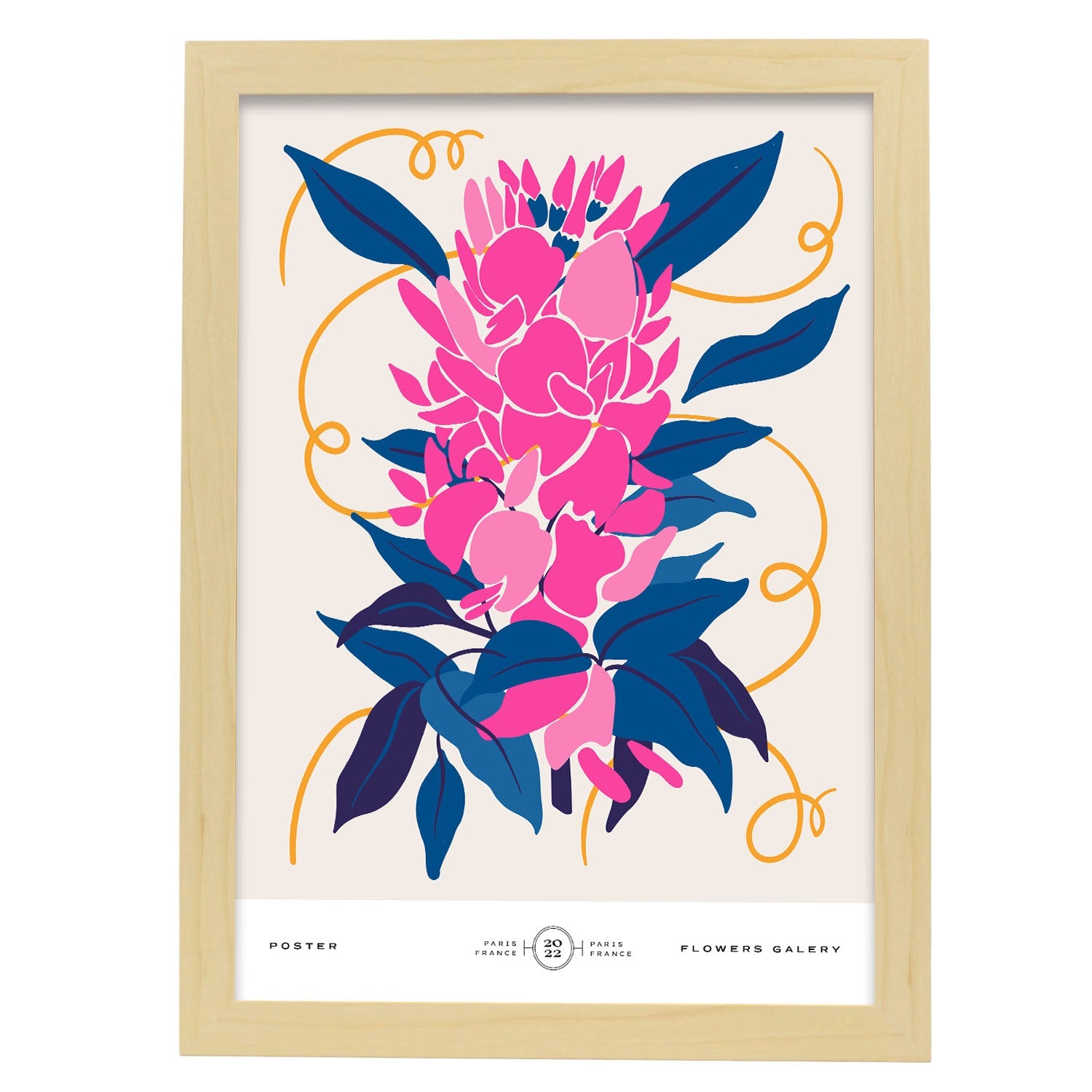 Clivia-Artwork-Nacnic-A3-Marco Madera clara-Nacnic Estudio SL