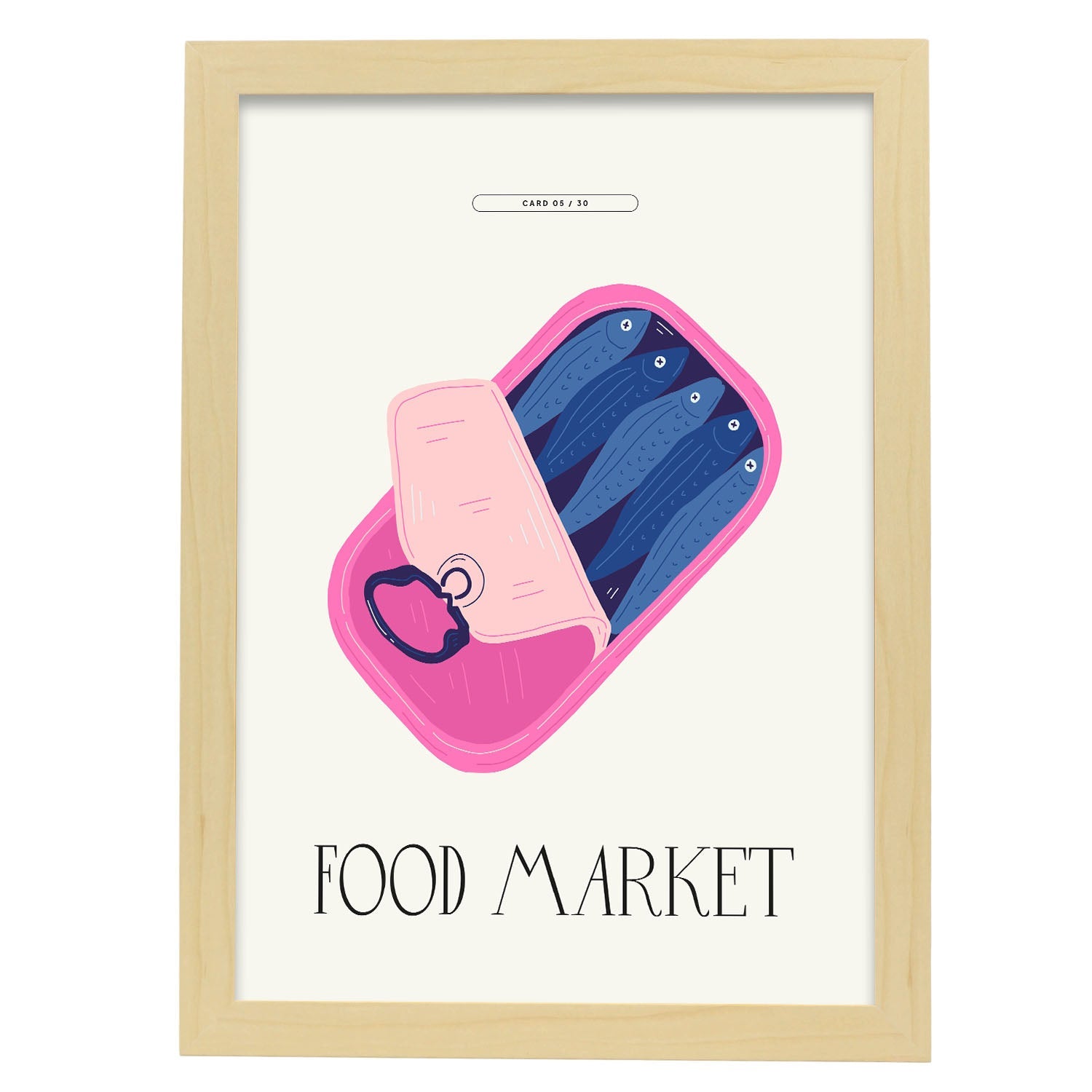 Sardines-Artwork-Nacnic-A3-Marco Madera clara-Nacnic Estudio SL