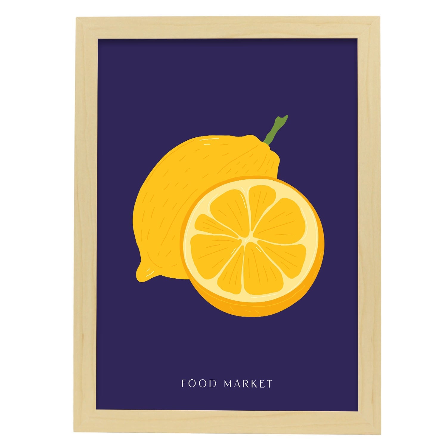 Lemon-Artwork-Nacnic-A3-Marco Madera clara-Nacnic Estudio SL