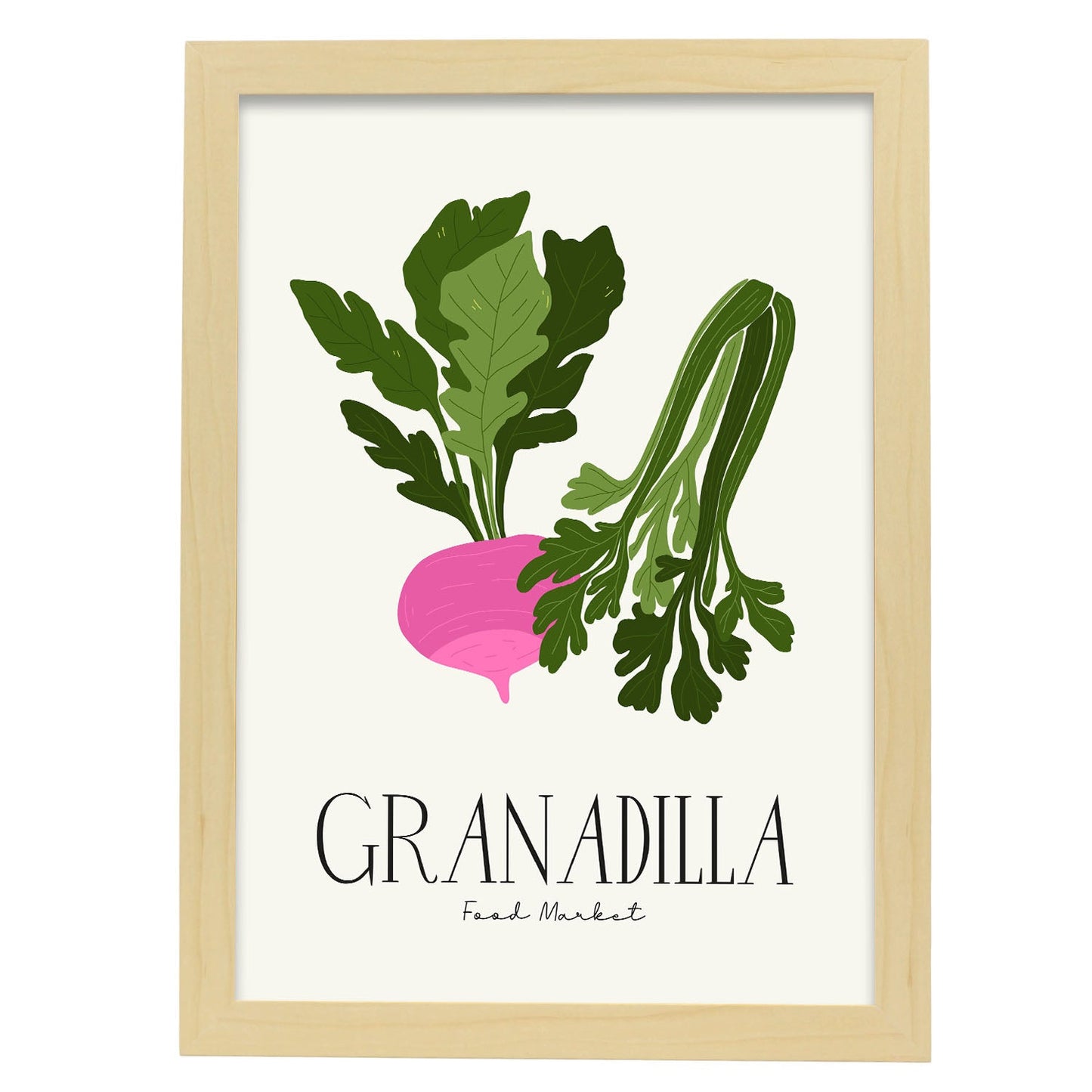 Beets n Celery-Artwork-Nacnic-A3-Marco Madera clara-Nacnic Estudio SL