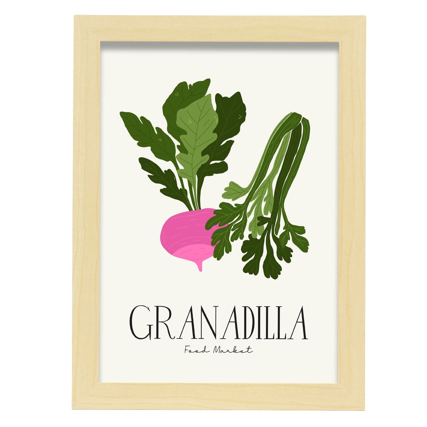Beets n Celery-Artwork-Nacnic-A4-Marco Madera clara-Nacnic Estudio SL