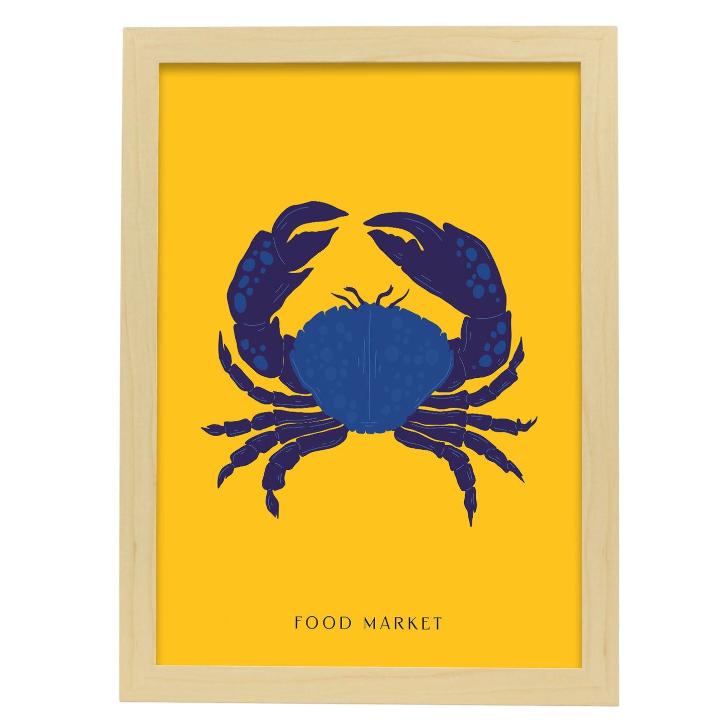 Big Claw Crab-Artwork-Nacnic-A3-Marco Madera clara-Nacnic Estudio SL