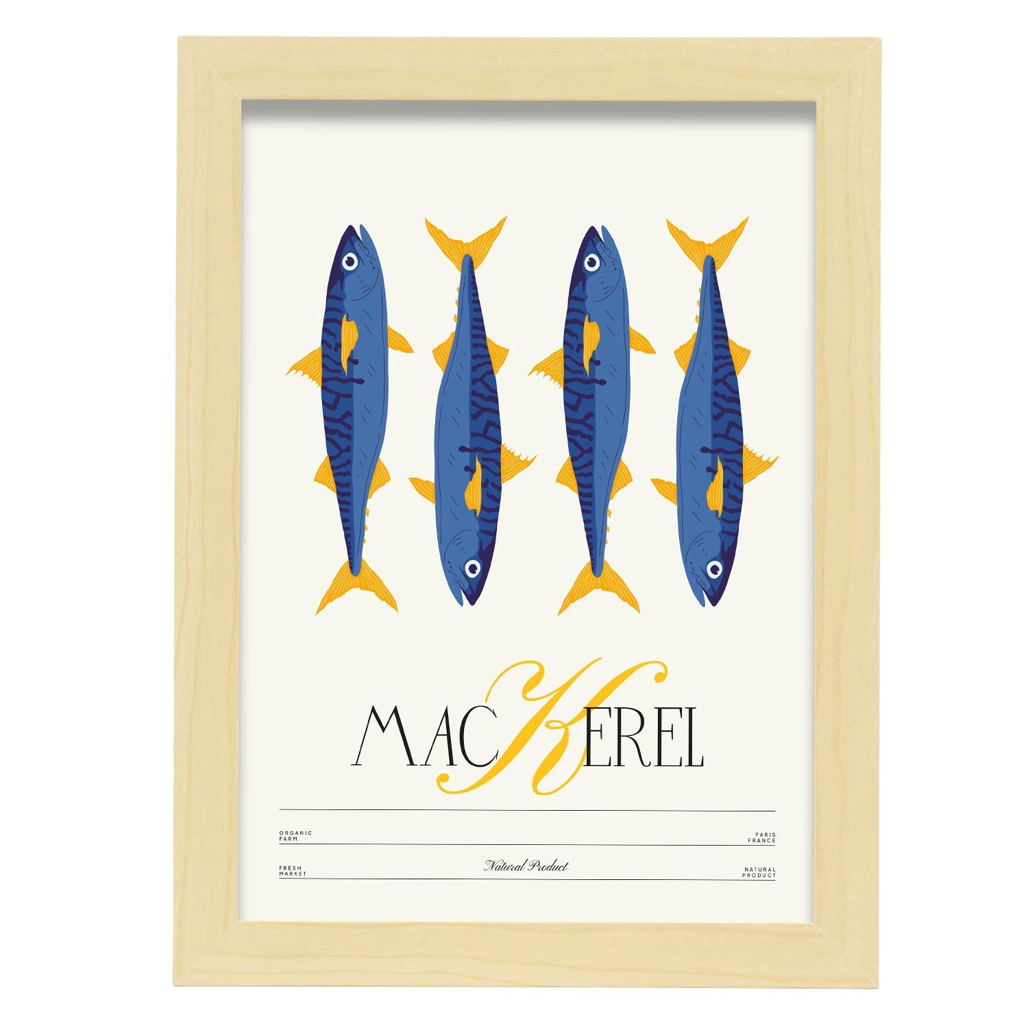 Mackerel-Artwork-Nacnic-A4-Marco Madera clara-Nacnic Estudio SL