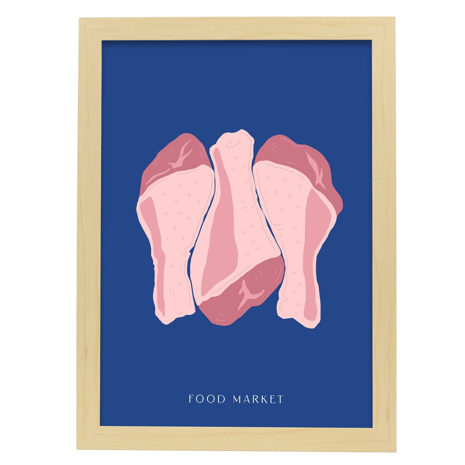 Raw Chicken Drumsticks-Artwork-Nacnic-A3-Marco Madera clara-Nacnic Estudio SL