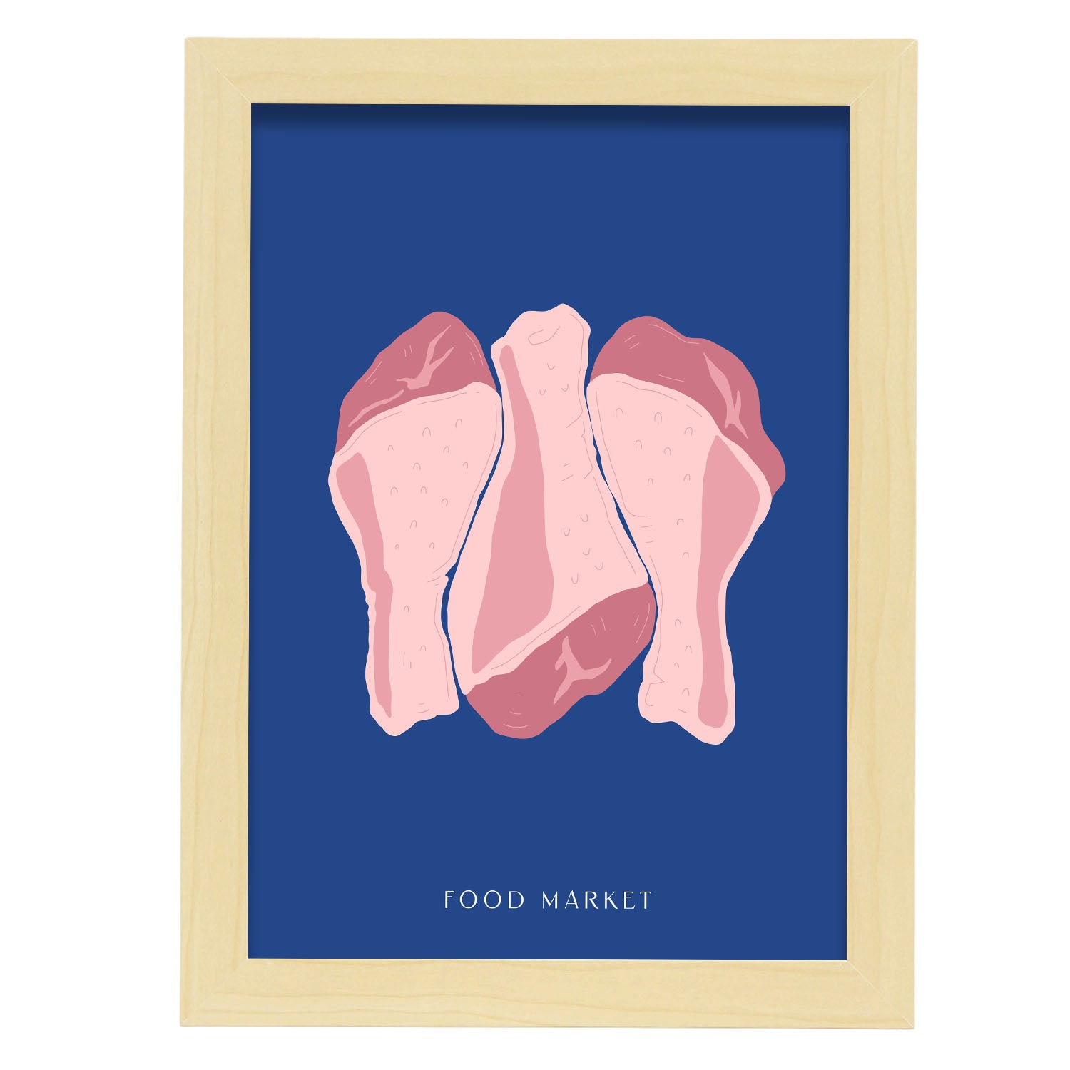 Raw Chicken Drumsticks-Artwork-Nacnic-A4-Marco Madera clara-Nacnic Estudio SL