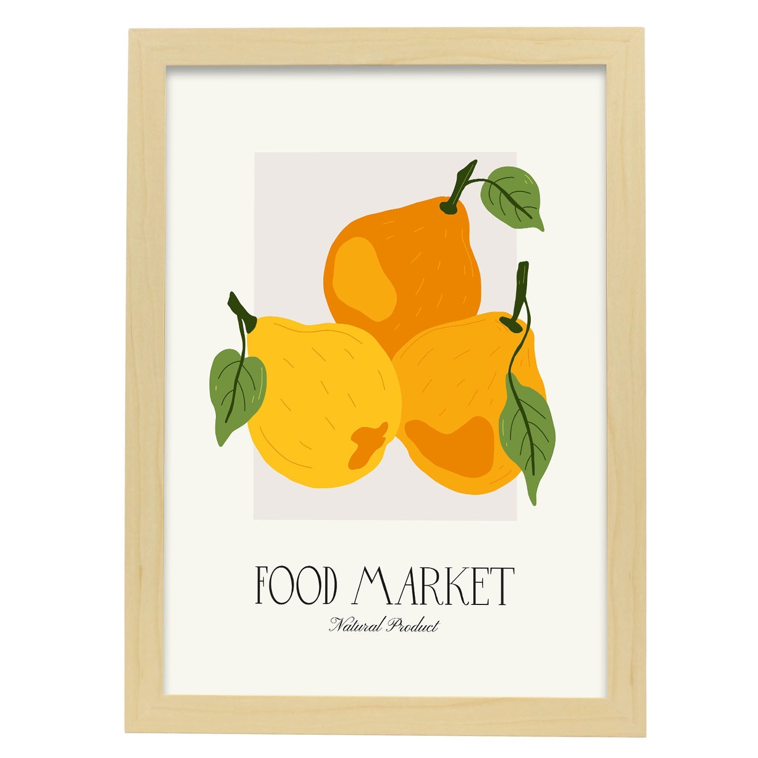 Pear-Artwork-Nacnic-A3-Marco Madera clara-Nacnic Estudio SL