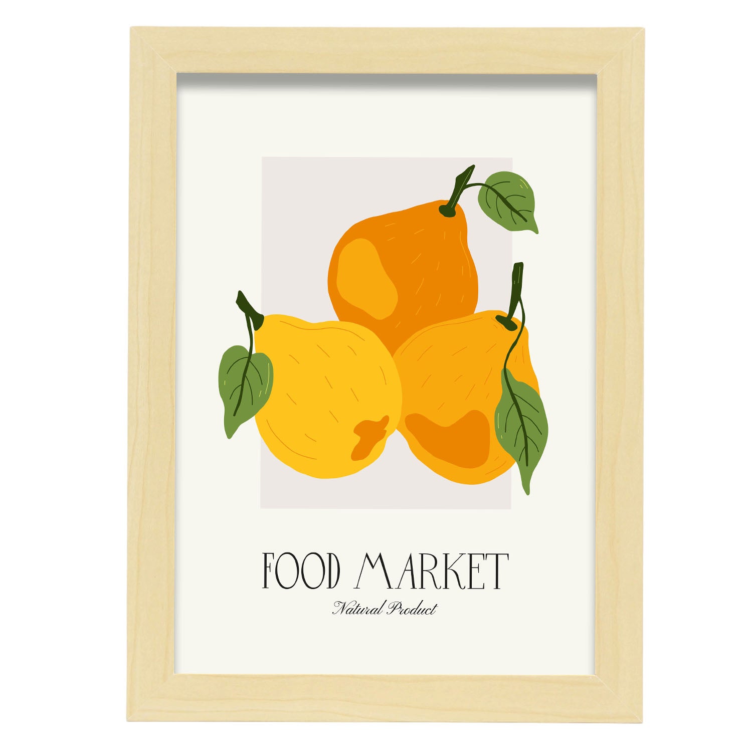 Pear-Artwork-Nacnic-A4-Marco Madera clara-Nacnic Estudio SL