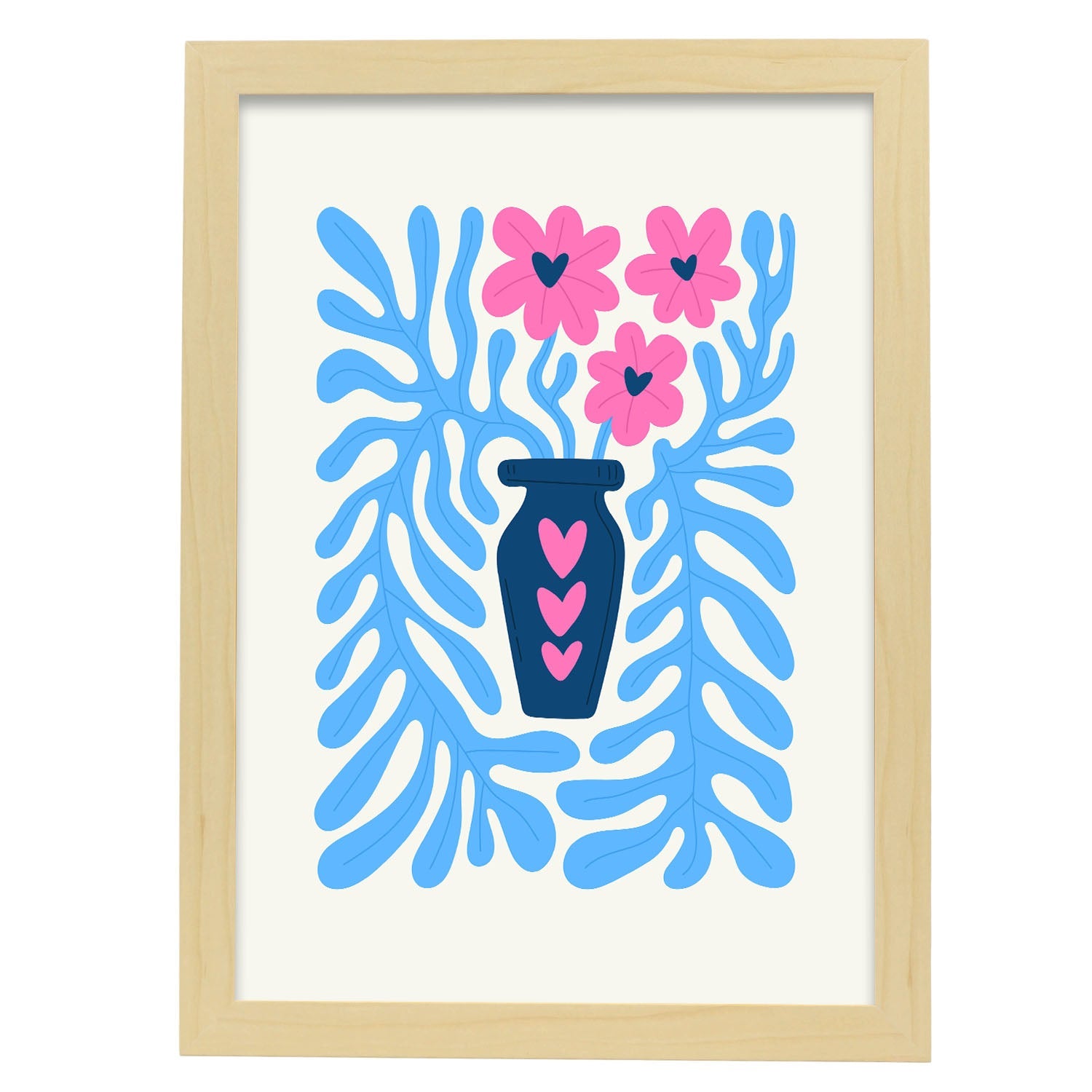 Aquatic-Artwork-Nacnic-A3-Marco Madera clara-Nacnic Estudio SL