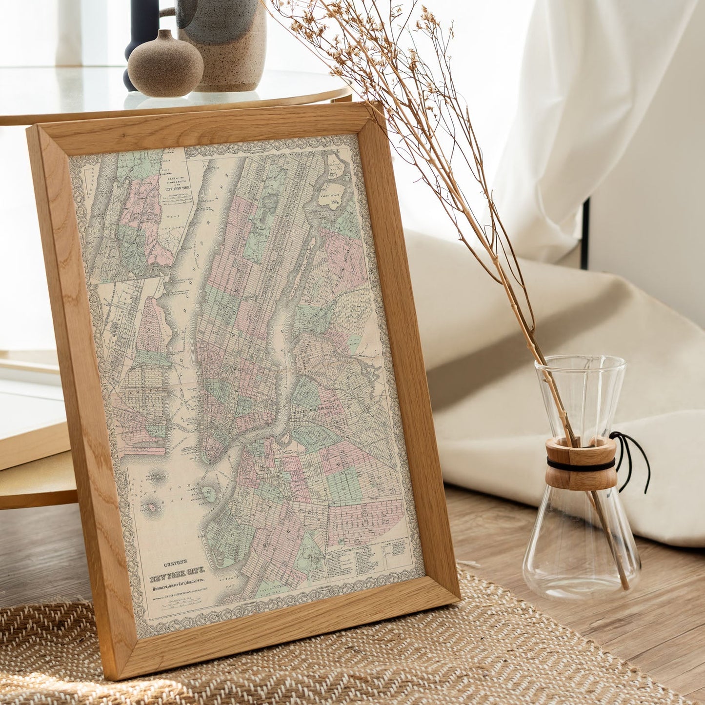 1865 Colton Map of New York City Manhattan Brooklyn Long Island City Geographicus NewYorkCity colton 1866-Artwork-Nacnic-Nacnic Estudio SL